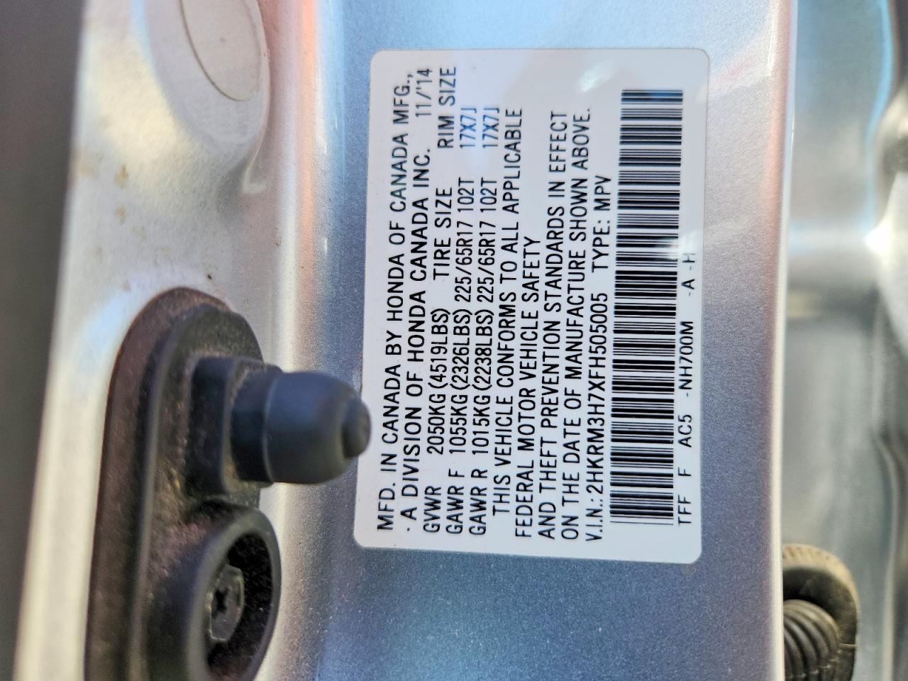 2015 Honda Cr-v Exl Silver vin: 2HKRM3H7XFH505005