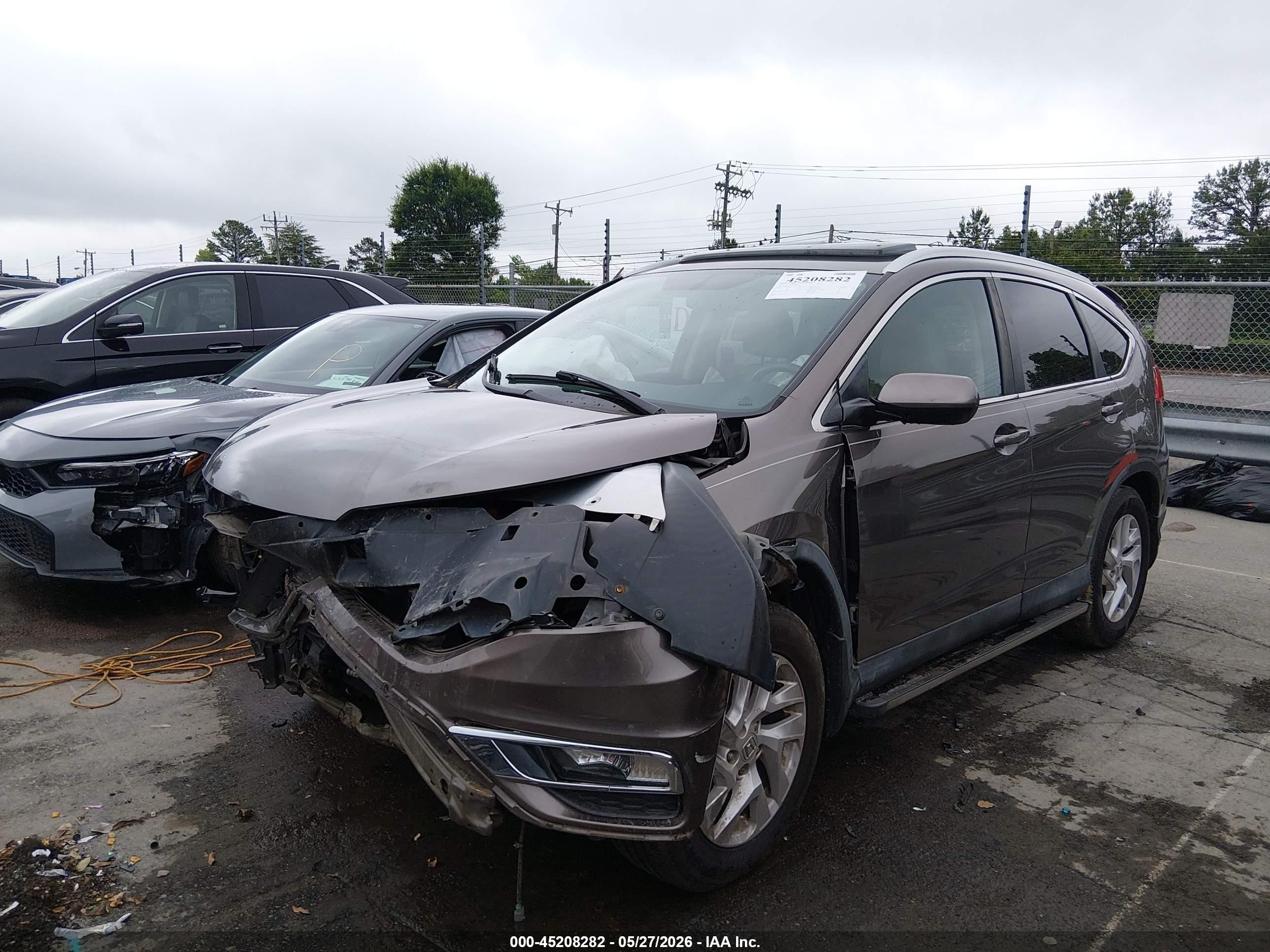 2015 Honda Cr-v Ex-l Gray vin: 2HKRM3H7XFH517302