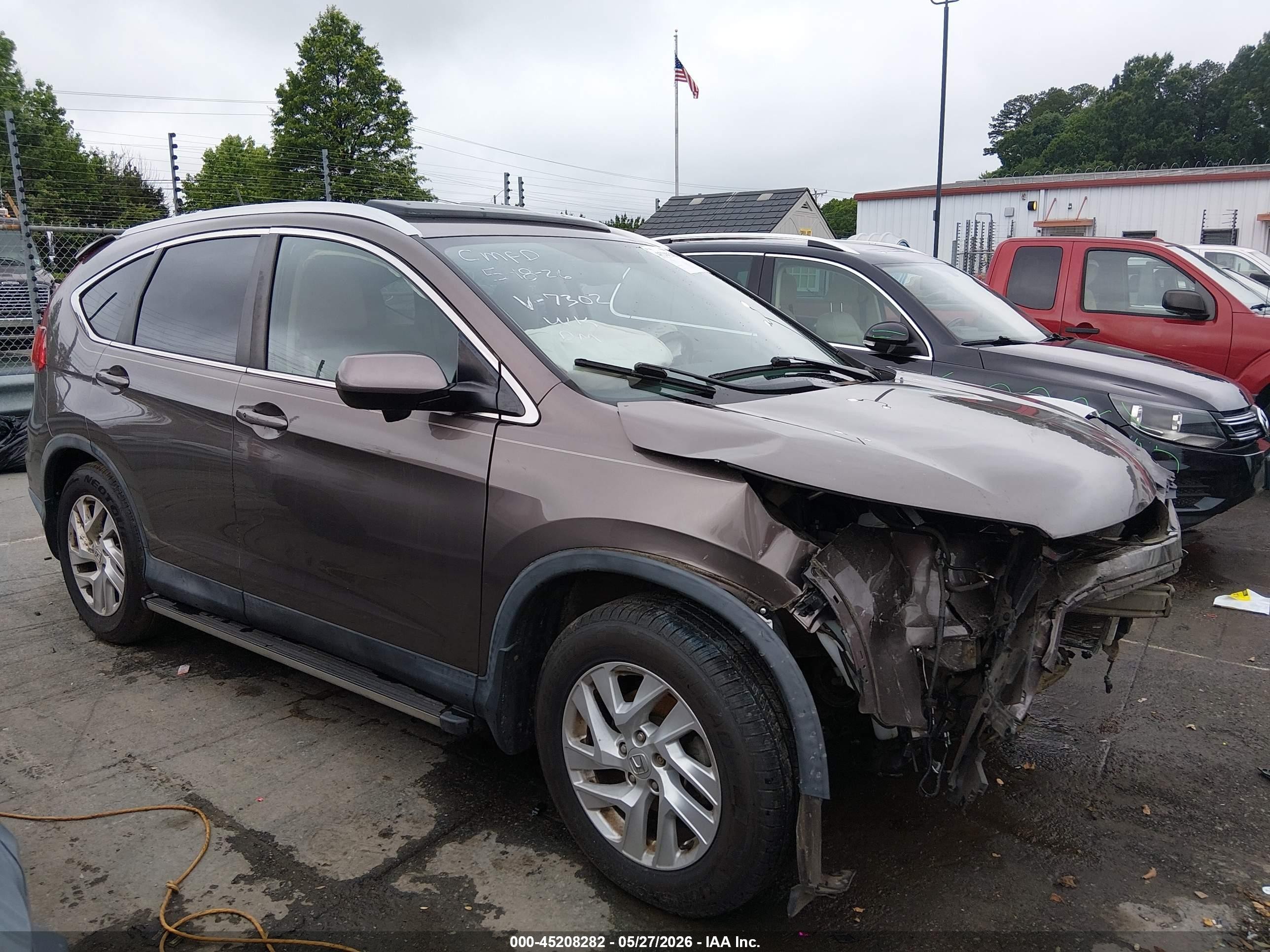 2015 Honda Cr-v Ex-l Gray vin: 2HKRM3H7XFH517302