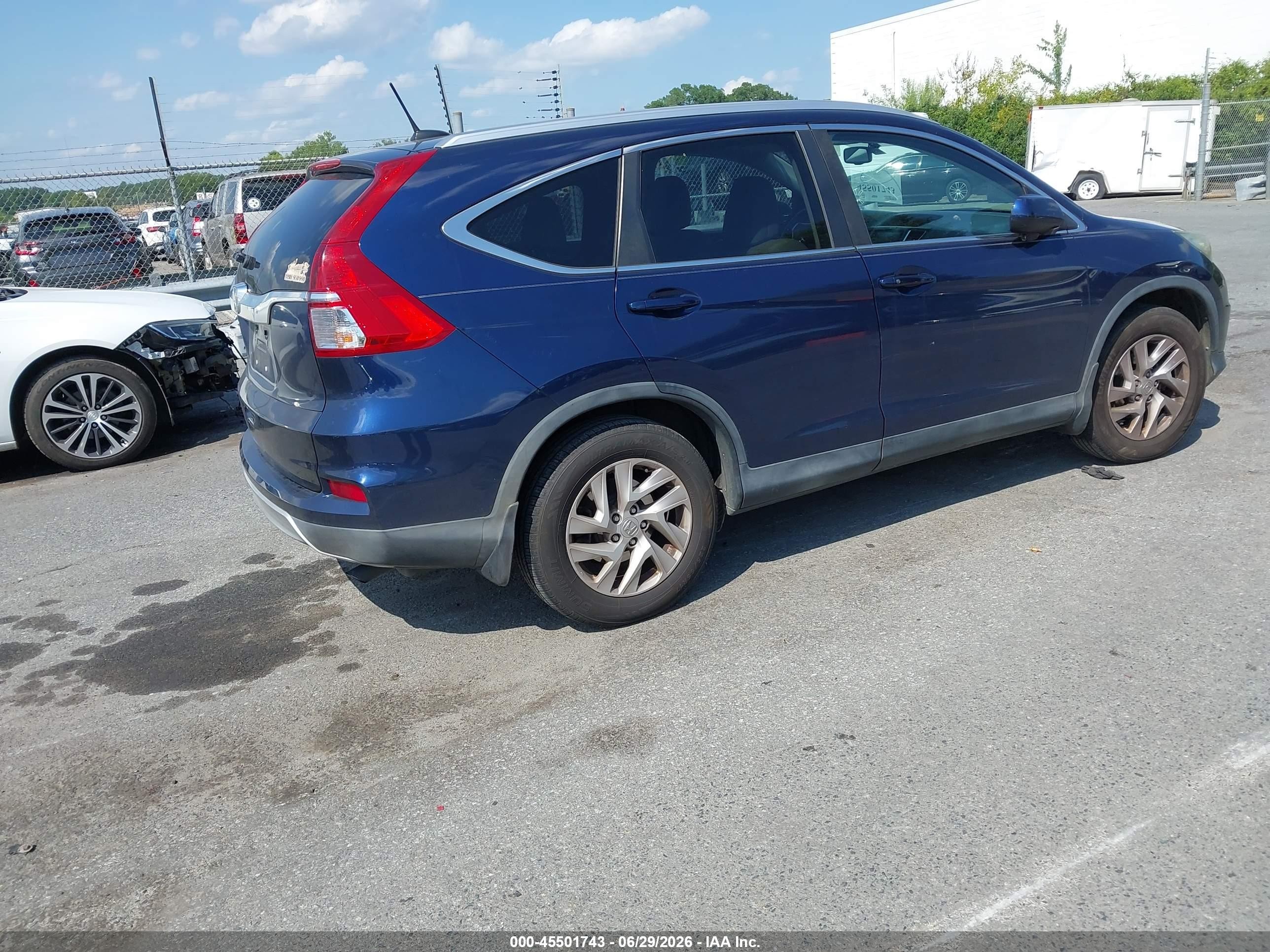 2015 Honda Cr-v Ex-l Blue vin: 2HKRM3H7XFH539039
