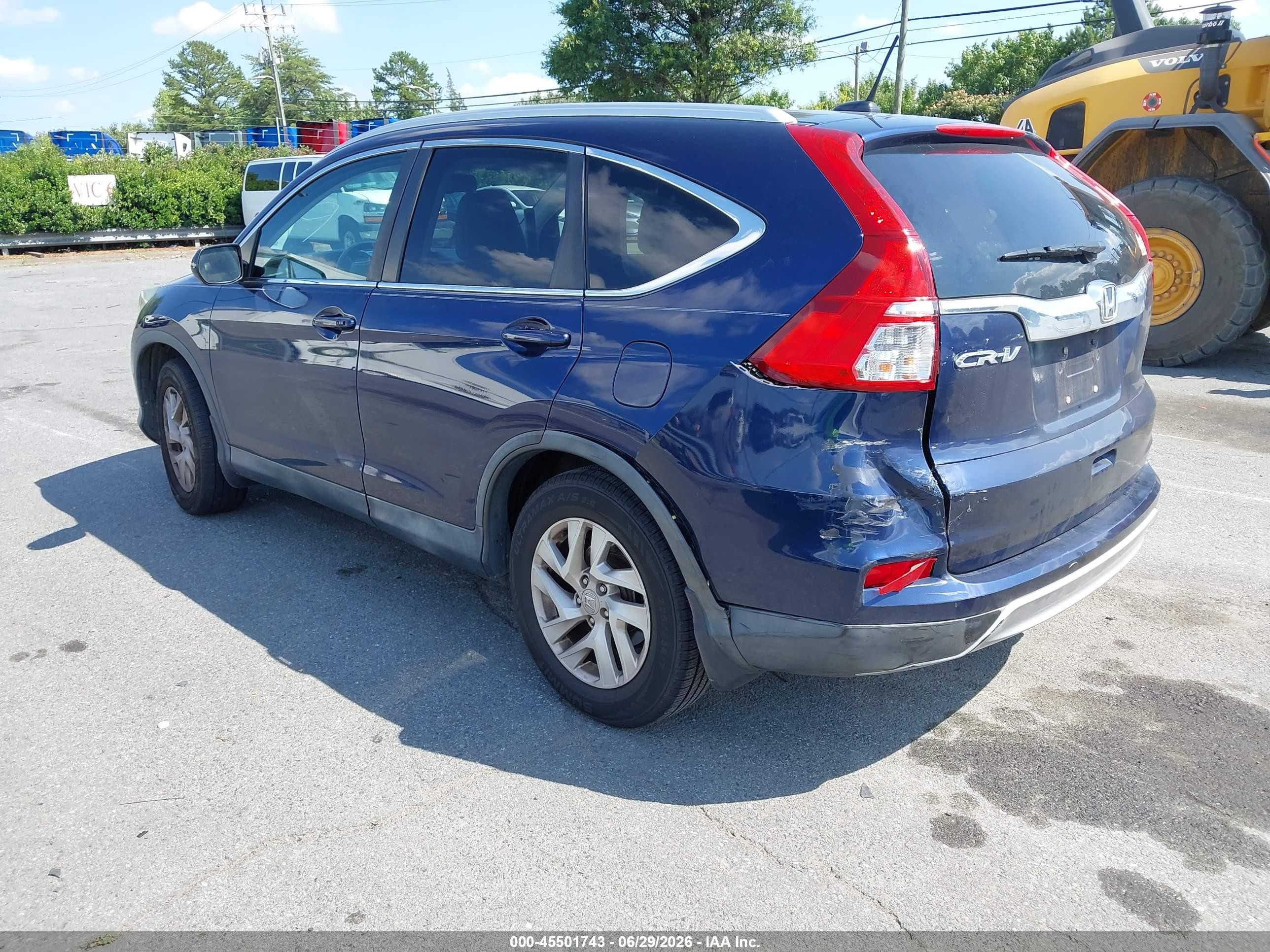 2015 Honda Cr-v Ex-l Blue vin: 2HKRM3H7XFH539039