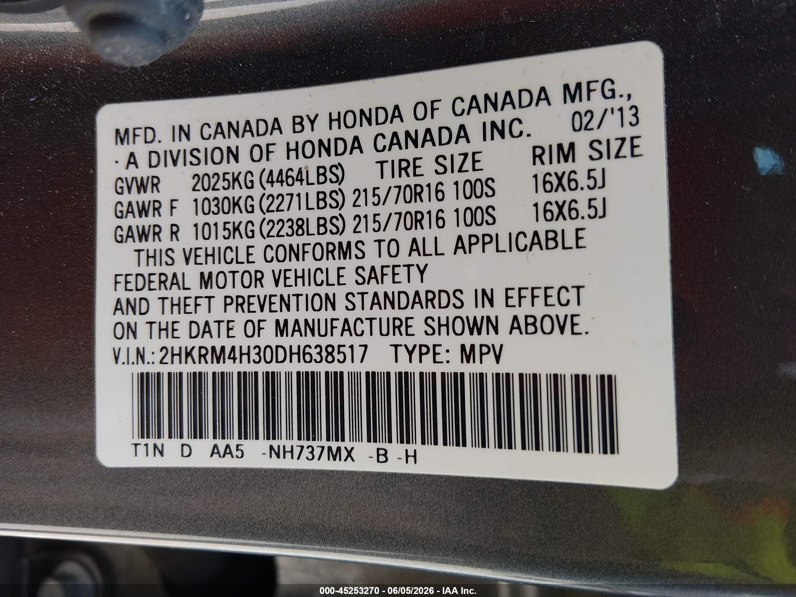 2013 Honda Cr-v Lx Pewter vin: 2HKRM4H30DH638517