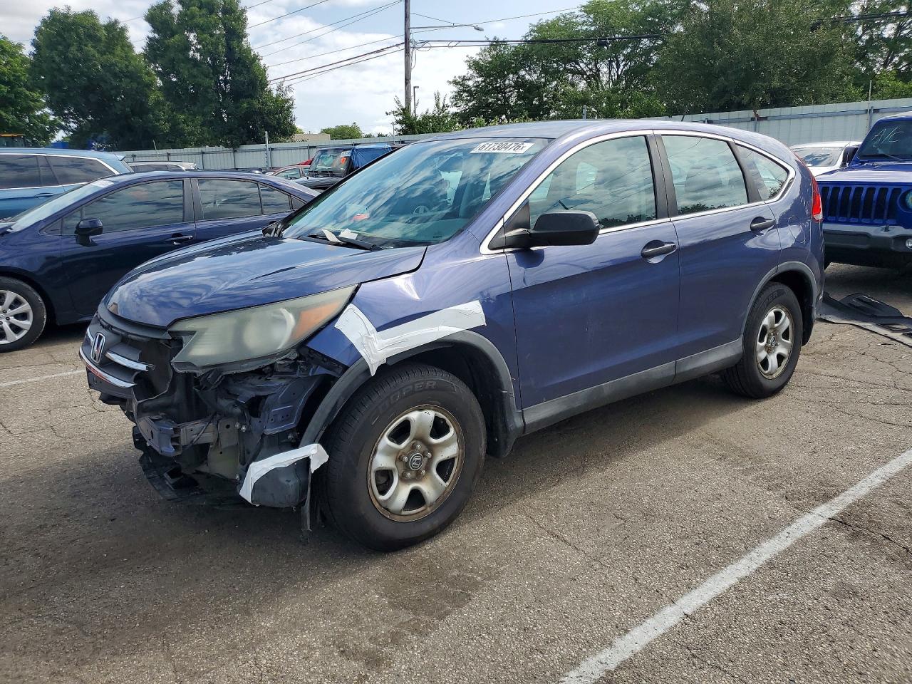 2013 Honda Cr-v Lx Blue vin: 2HKRM4H30DH668214