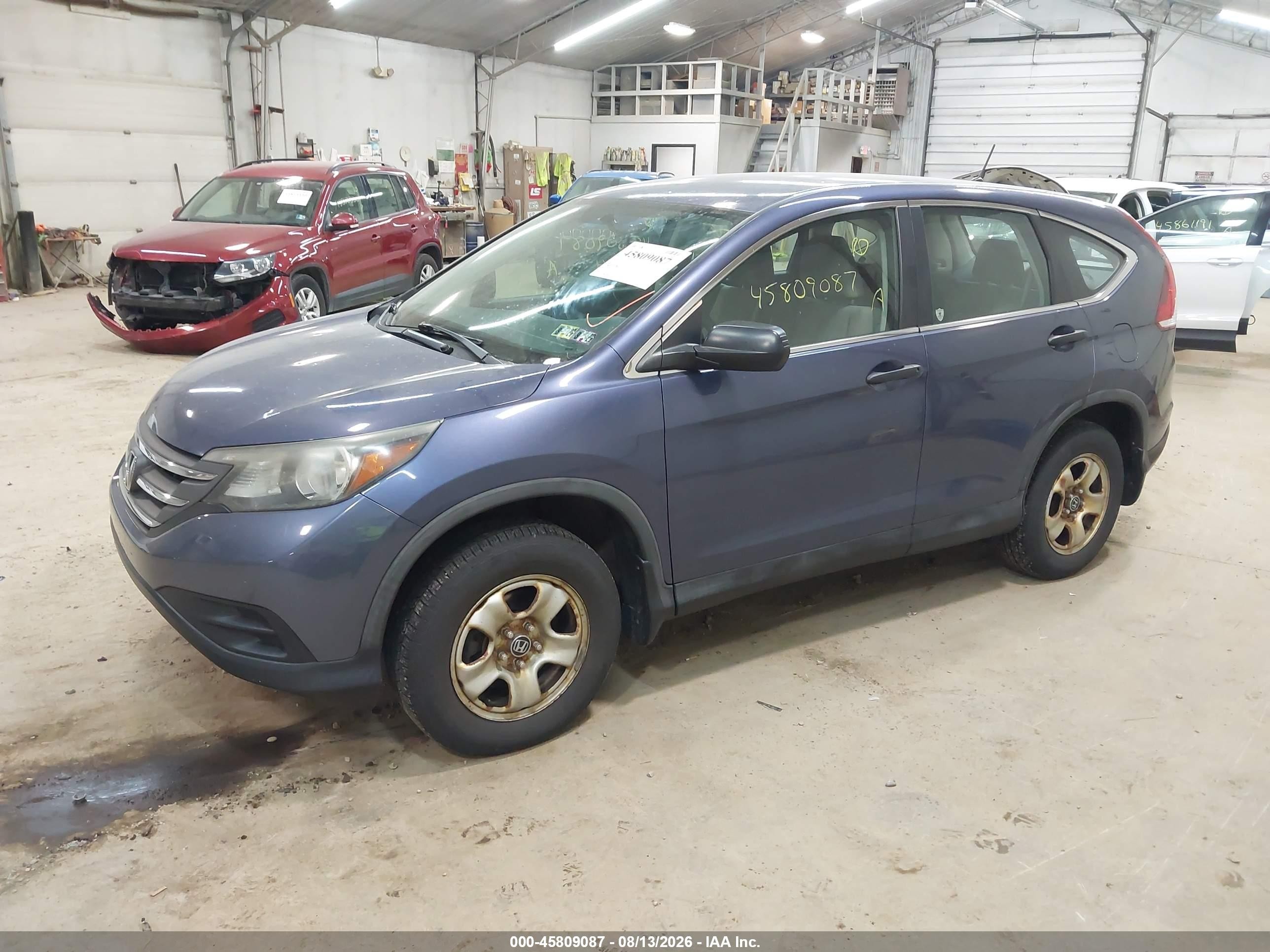 2014 Honda Cr-v Lx Blue vin: 2HKRM4H30EH613652