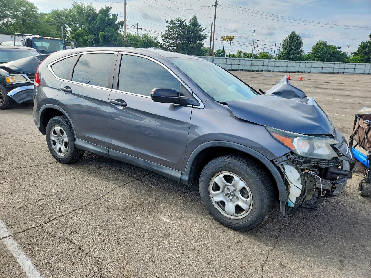 2014 Honda Cr-v Lx Gray vin: 2HKRM4H30EH694796