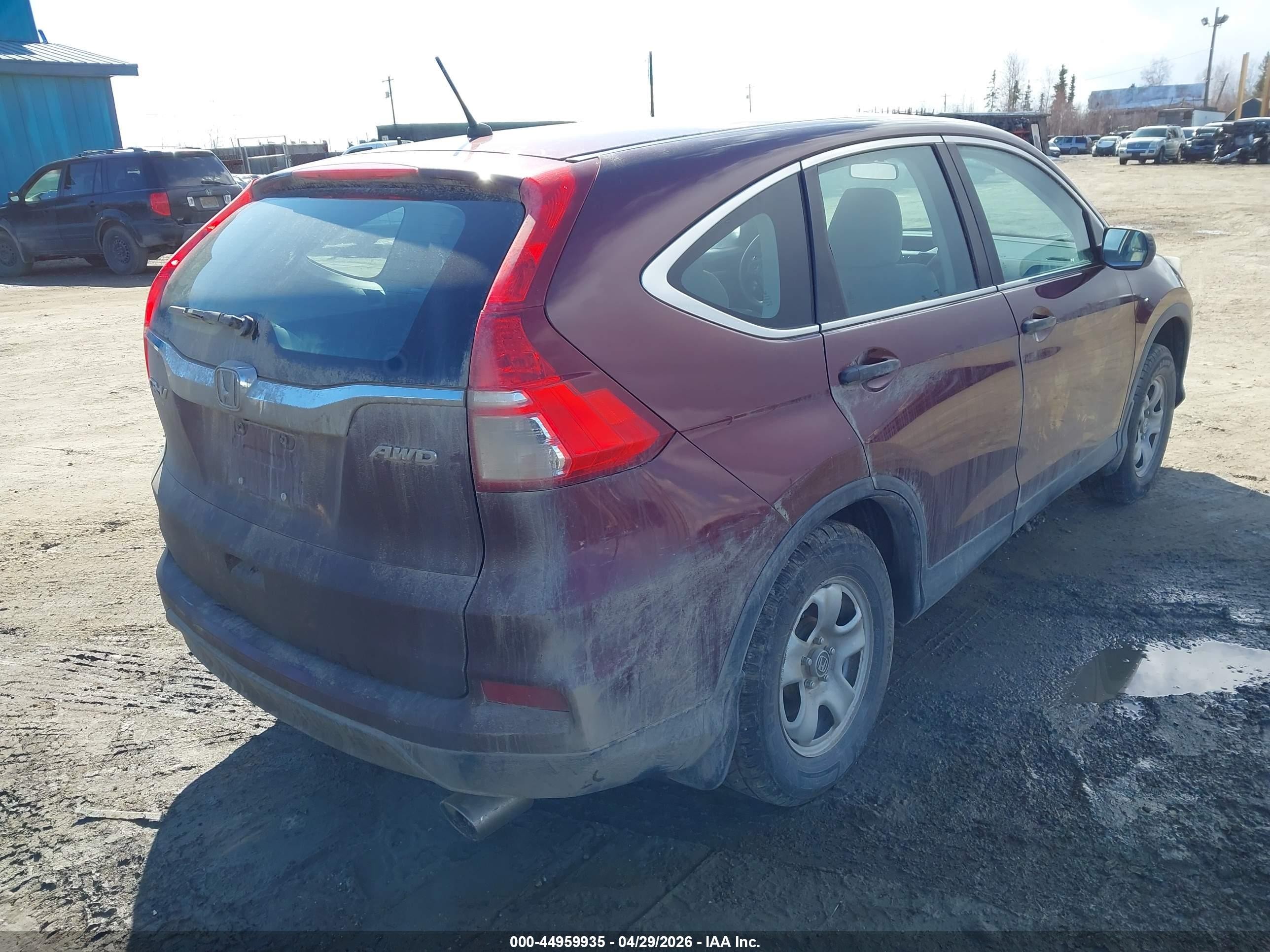 2015 Honda Cr-v Lx Maroon vin: 2HKRM4H30FH675814