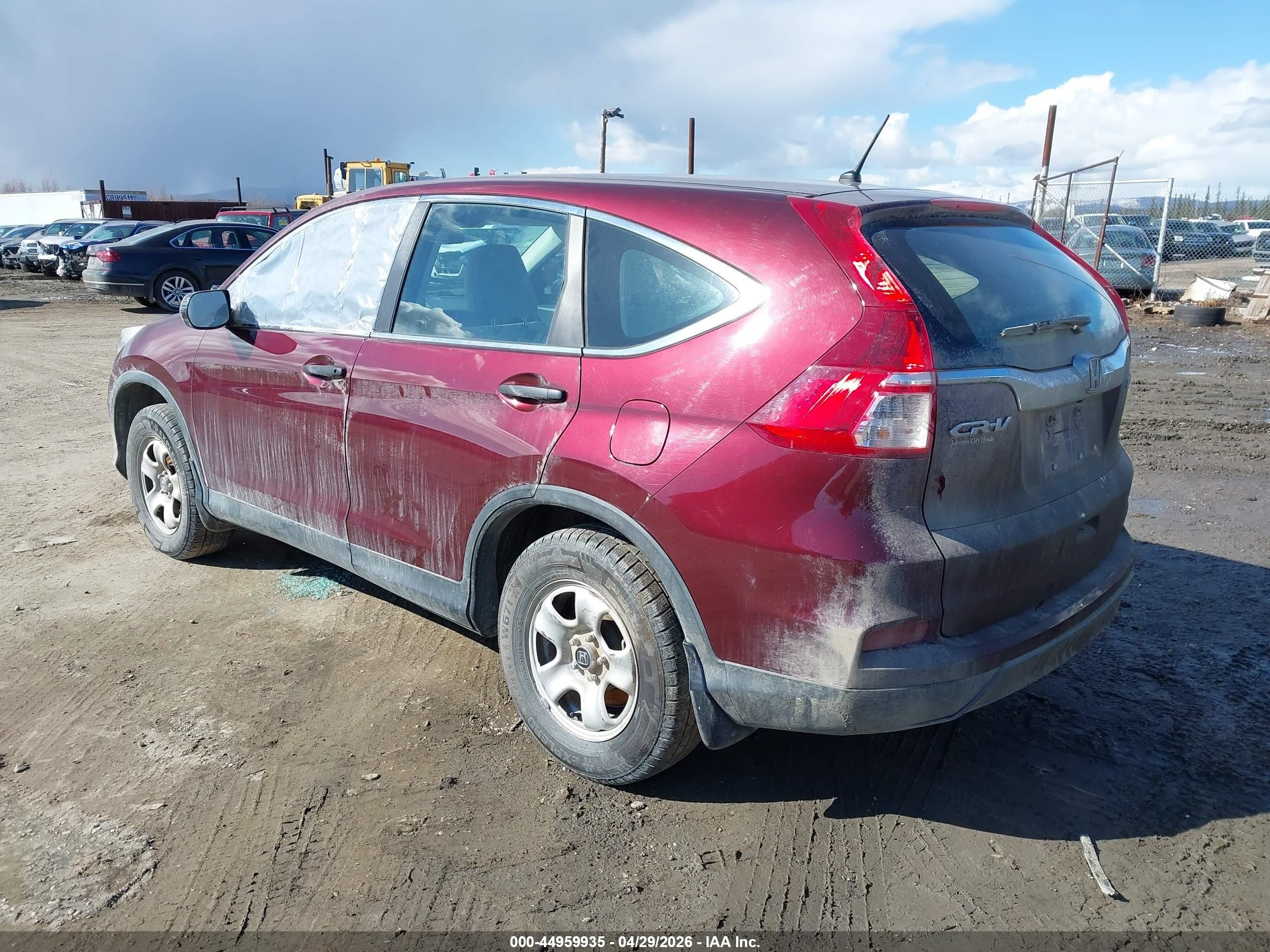 2015 Honda Cr-v Lx Maroon vin: 2HKRM4H30FH675814