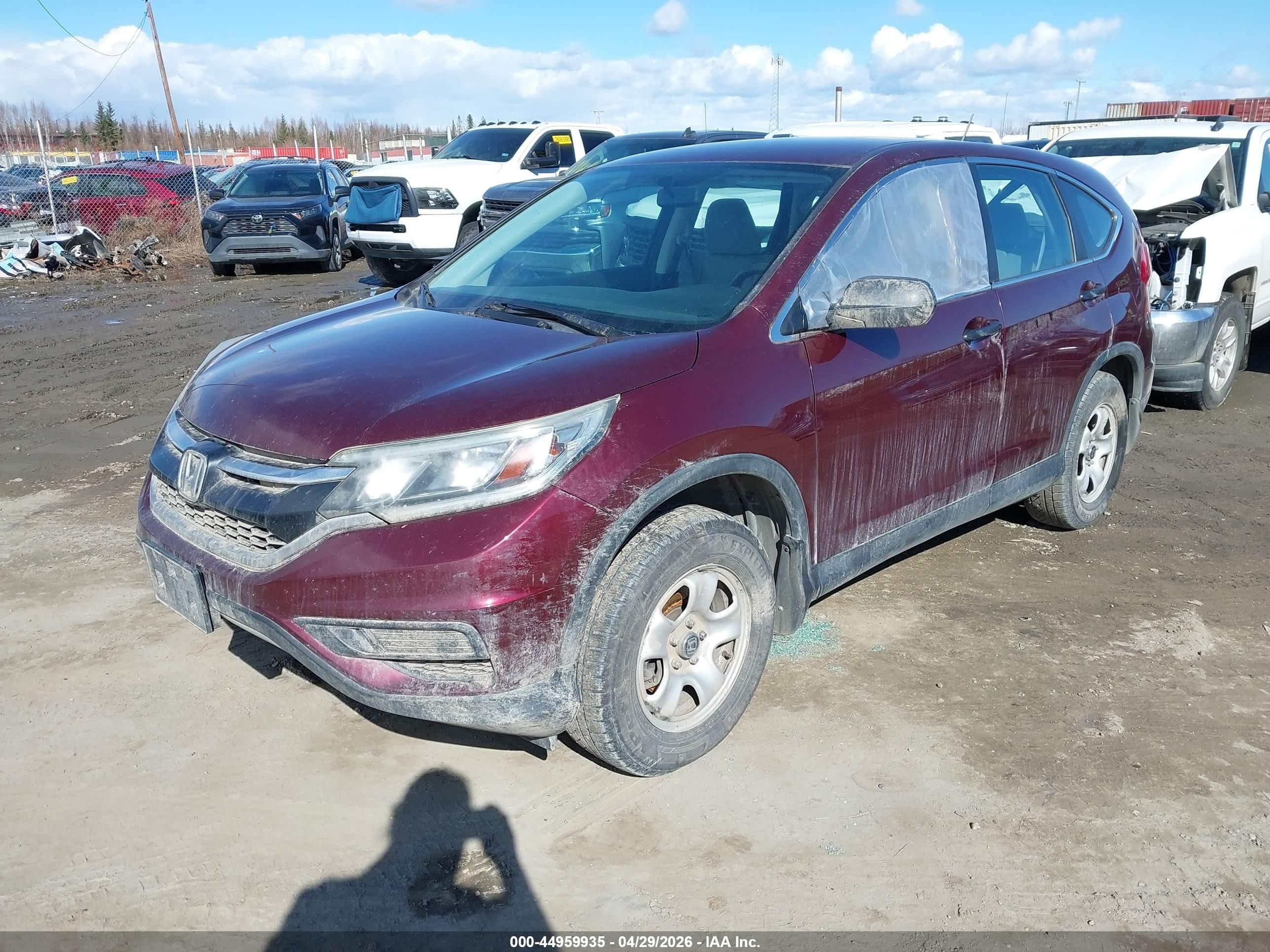 2015 Honda Cr-v Lx Maroon vin: 2HKRM4H30FH675814