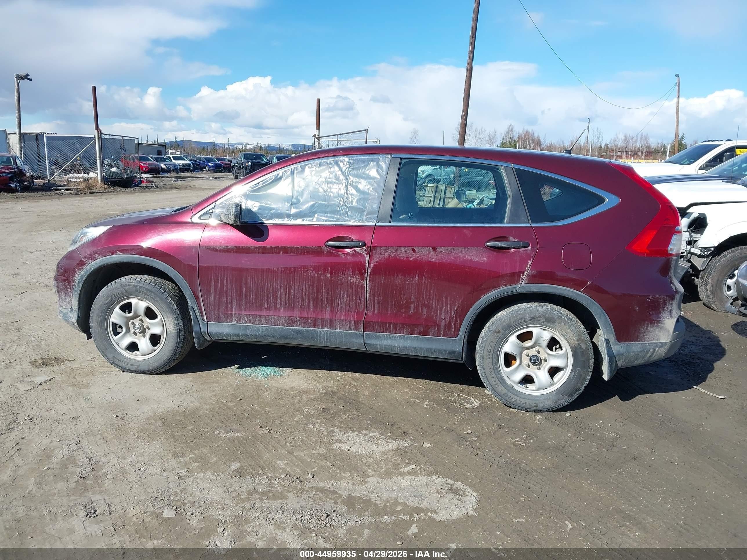 2015 Honda Cr-v Lx Maroon vin: 2HKRM4H30FH675814