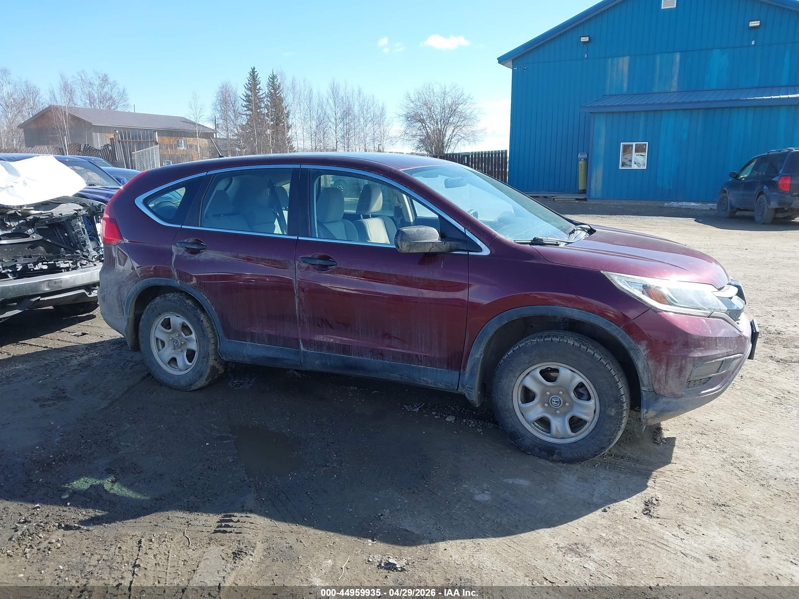 2015 Honda Cr-v Lx Maroon vin: 2HKRM4H30FH675814