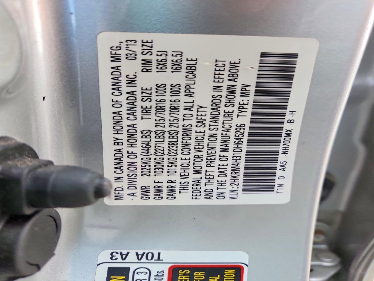 2013 Honda Cr-v Lx Silver vin: 2HKRM4H31DH645296