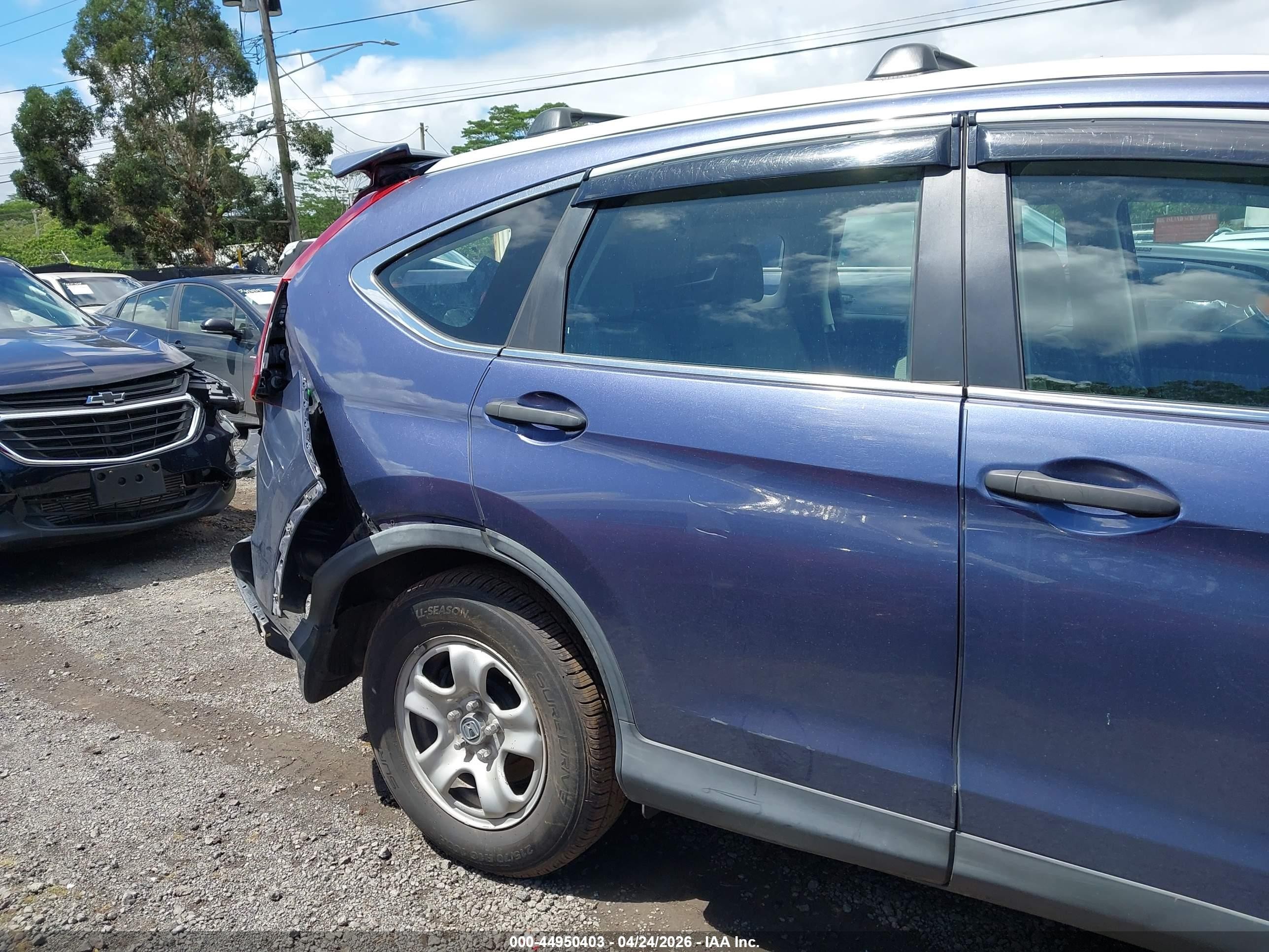 2014 Honda Cr-v Lx Blue vin: 2HKRM4H31EH604927
