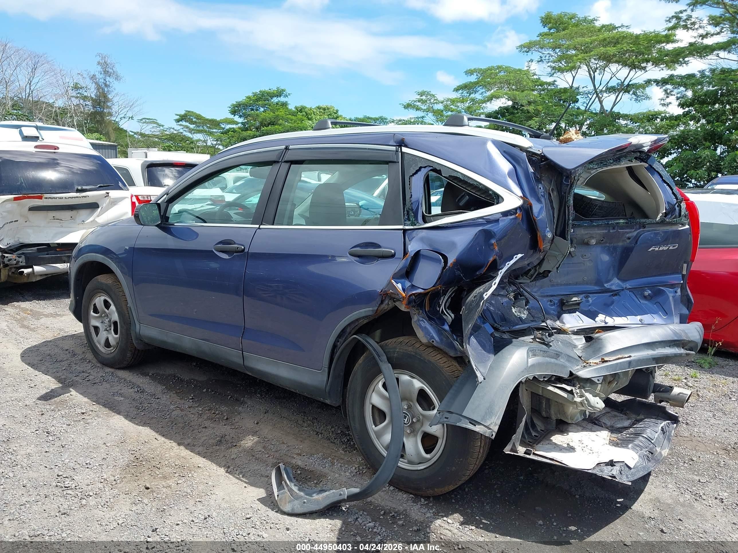 2014 Honda Cr-v Lx Blue vin: 2HKRM4H31EH604927
