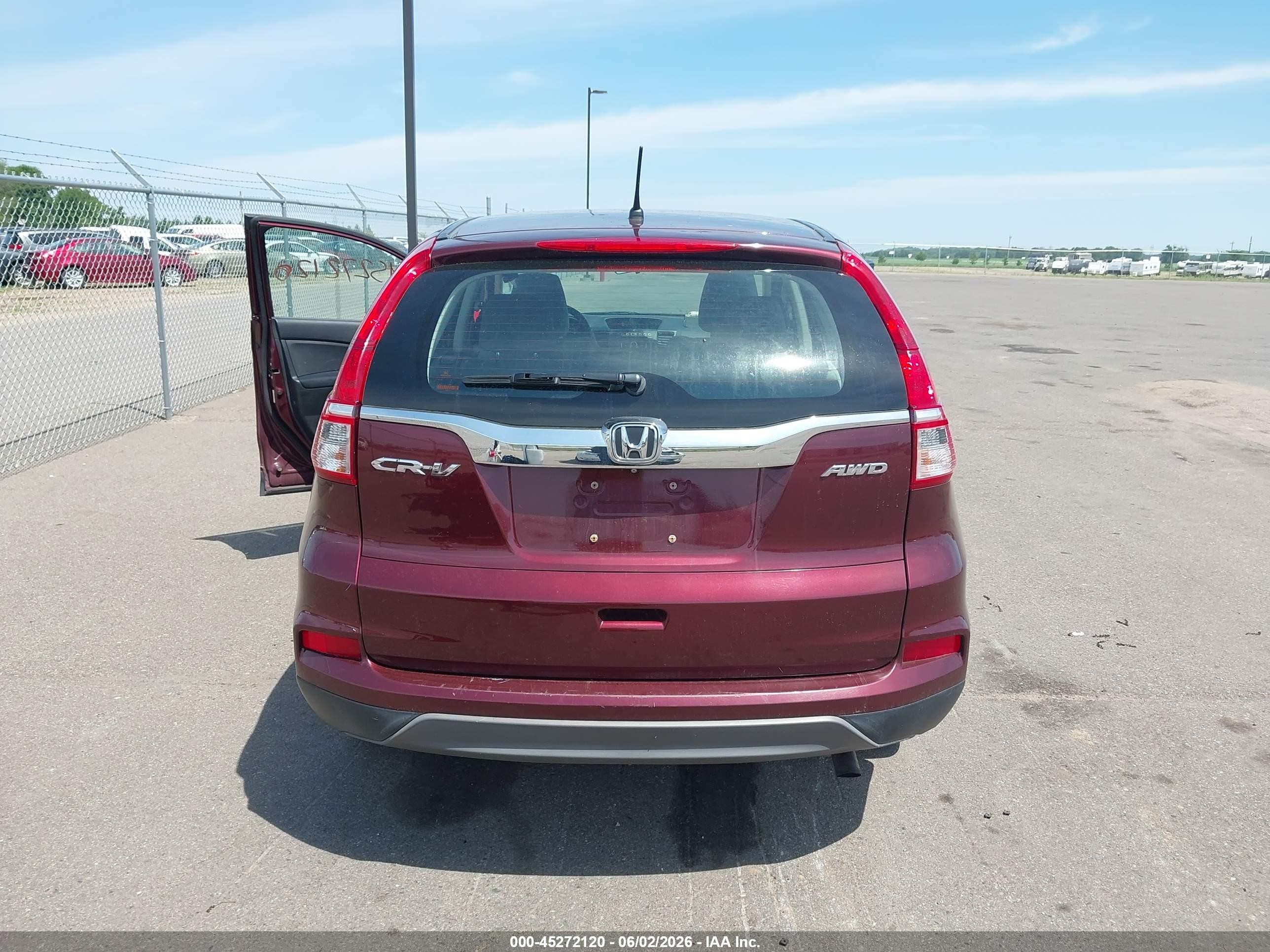 2015 Honda Cr-v Lx Maroon vin: 2HKRM4H31FH628694