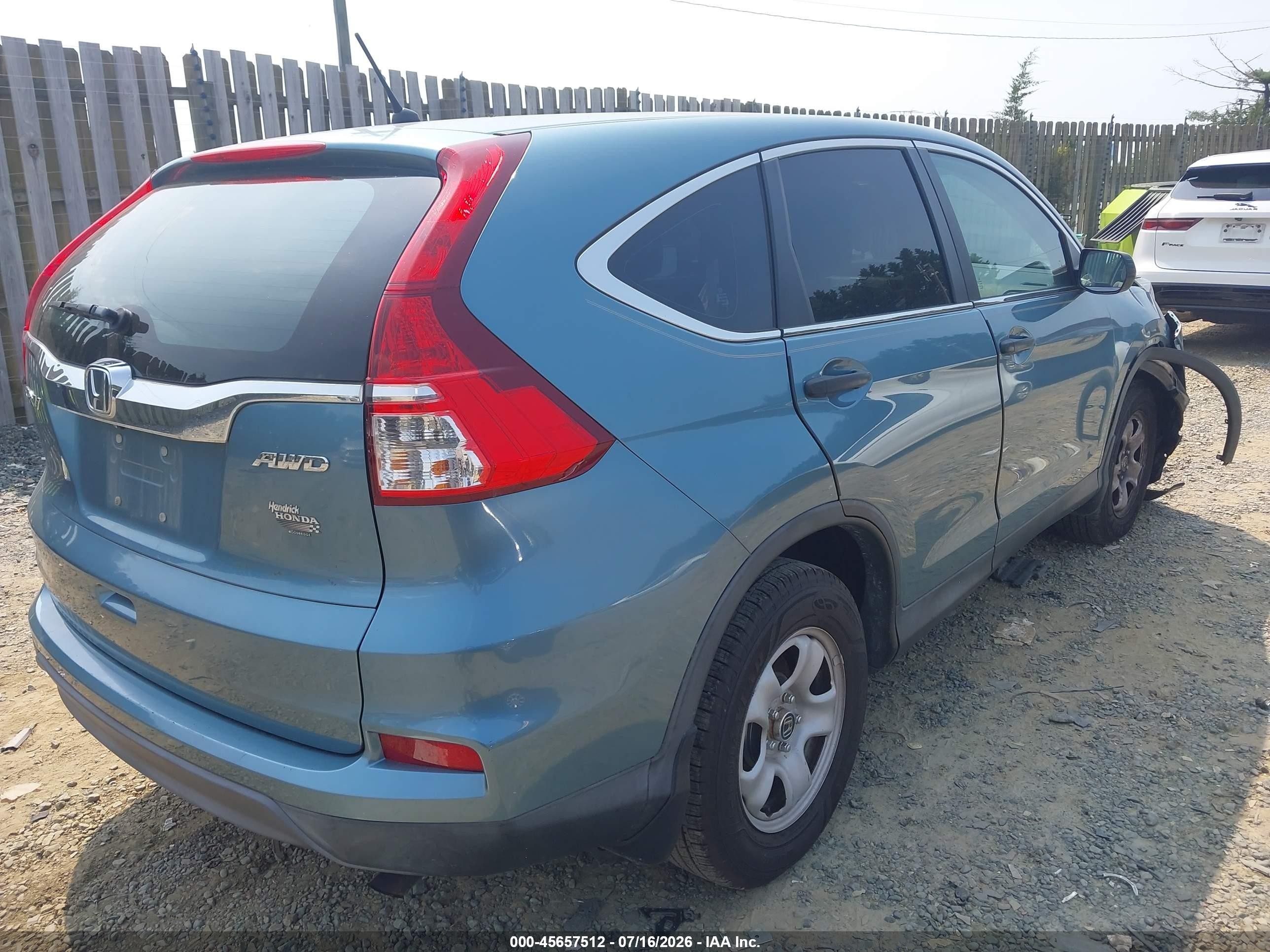 2015 Honda Cr-v Lx Light Blue vin: 2HKRM4H31FH680746