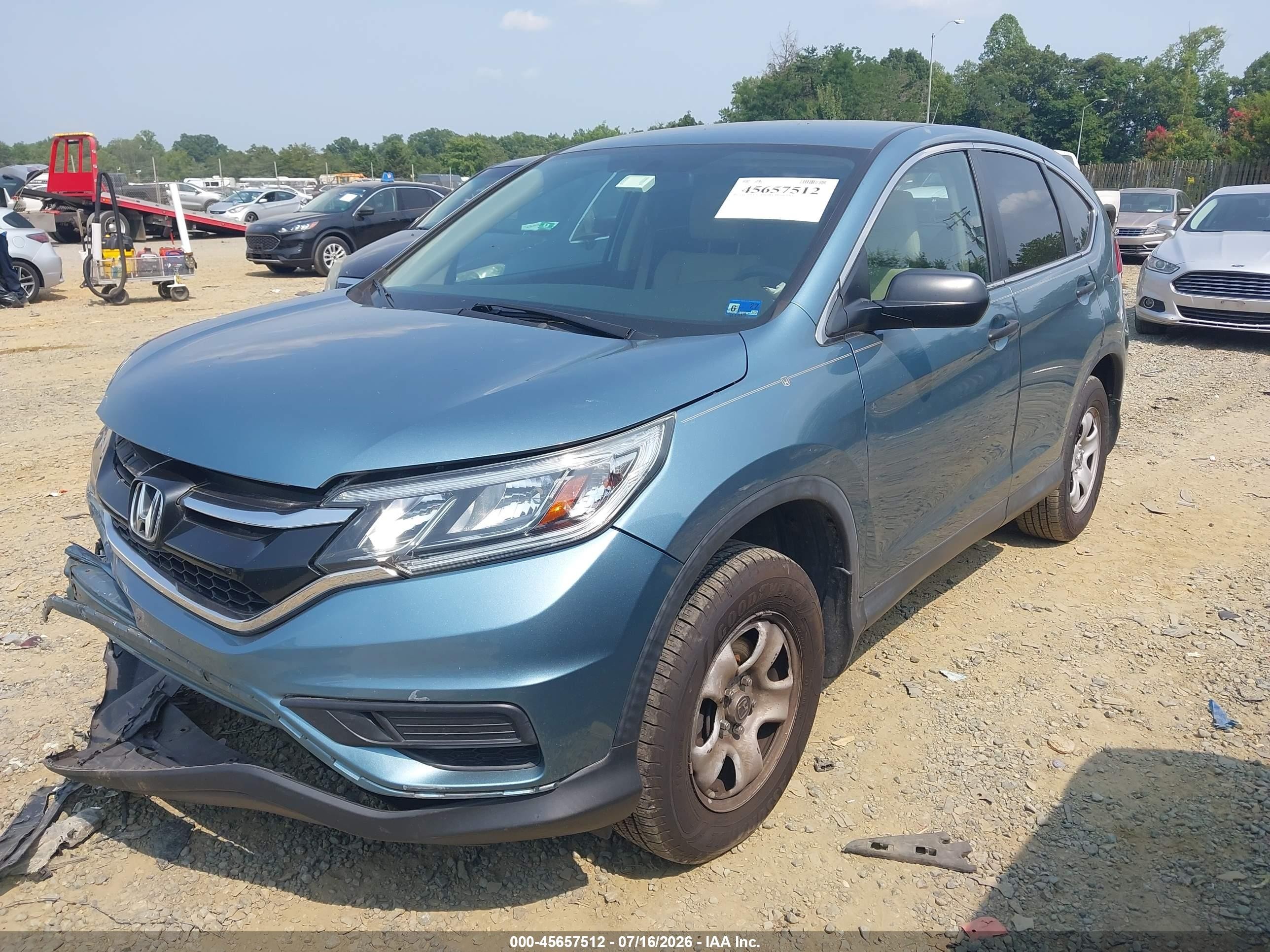 2015 Honda Cr-v Lx Light Blue vin: 2HKRM4H31FH680746