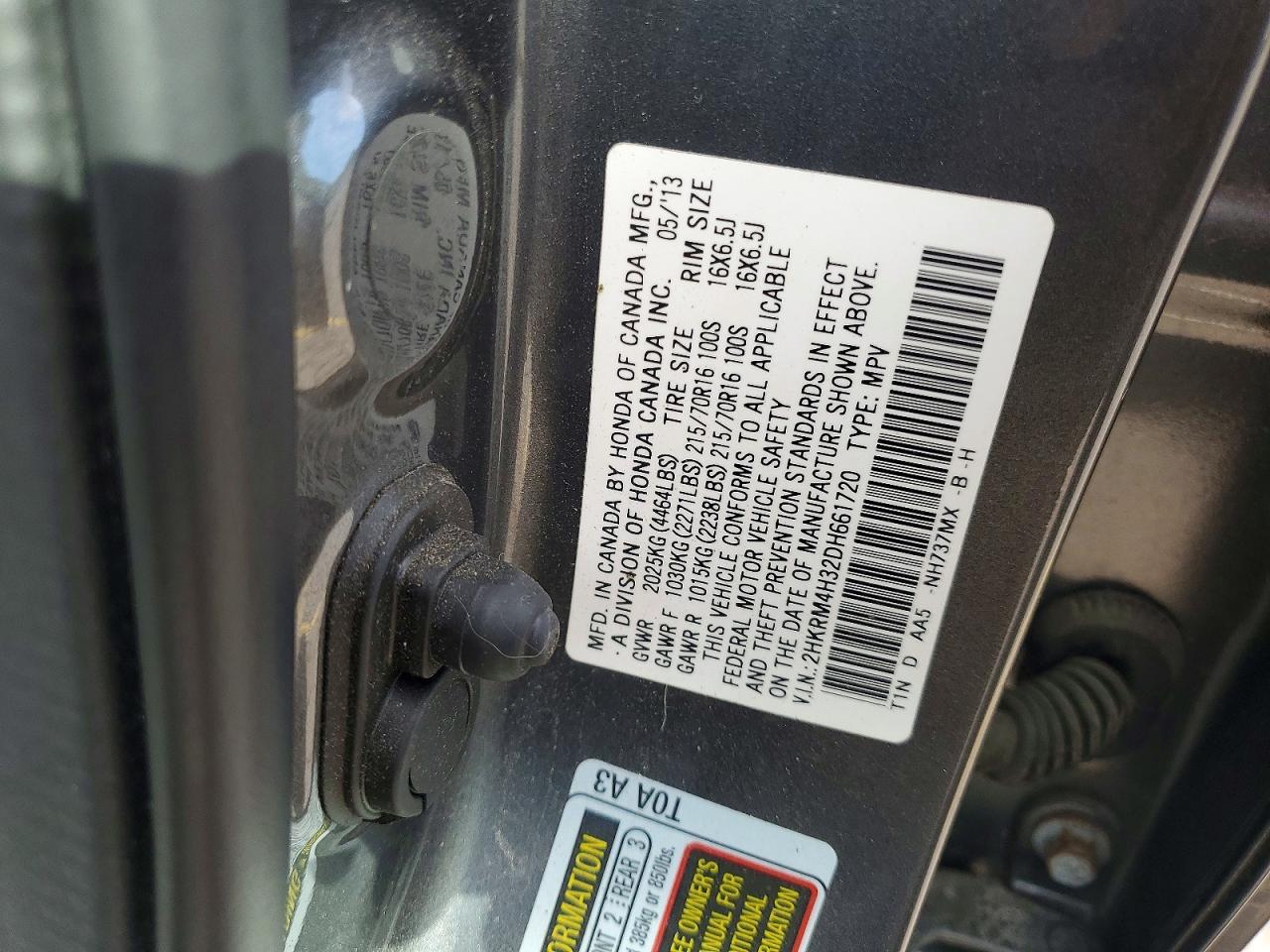 2013 Honda Cr-v Lx Серый vin: 2HKRM4H32DH661720