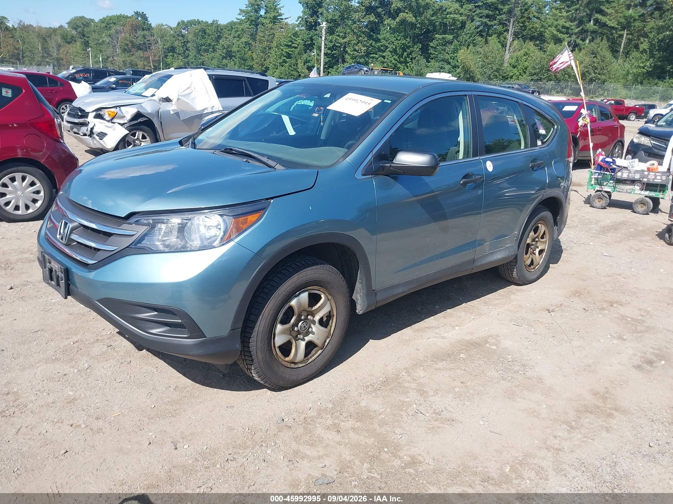 2014 Honda Cr-v Lx Blue vin: 2HKRM4H32EH643025