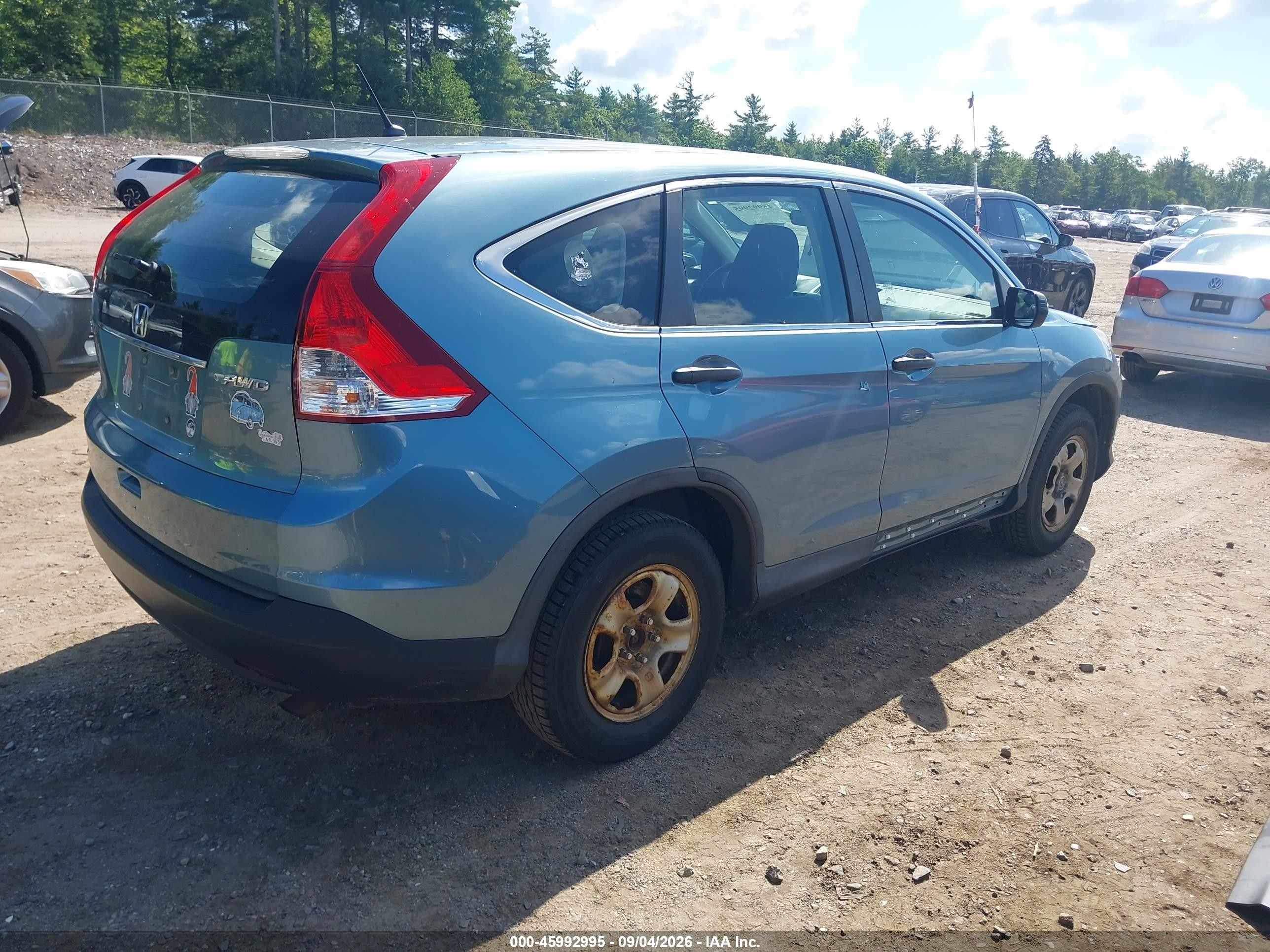 2014 Honda Cr-v Lx Blue vin: 2HKRM4H32EH643025