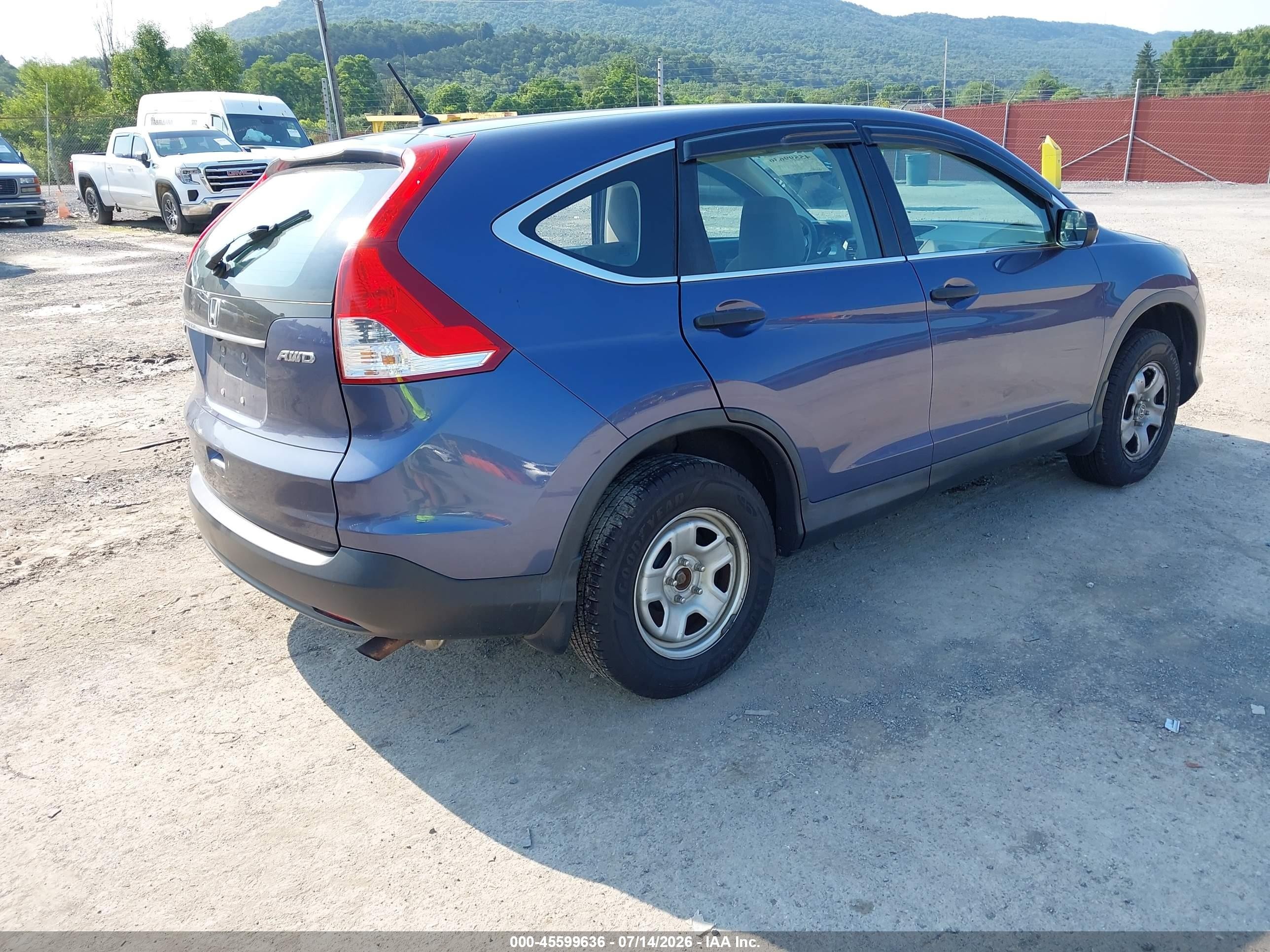 2014 Honda Cr-v Lx Blue vin: 2HKRM4H32EH698381