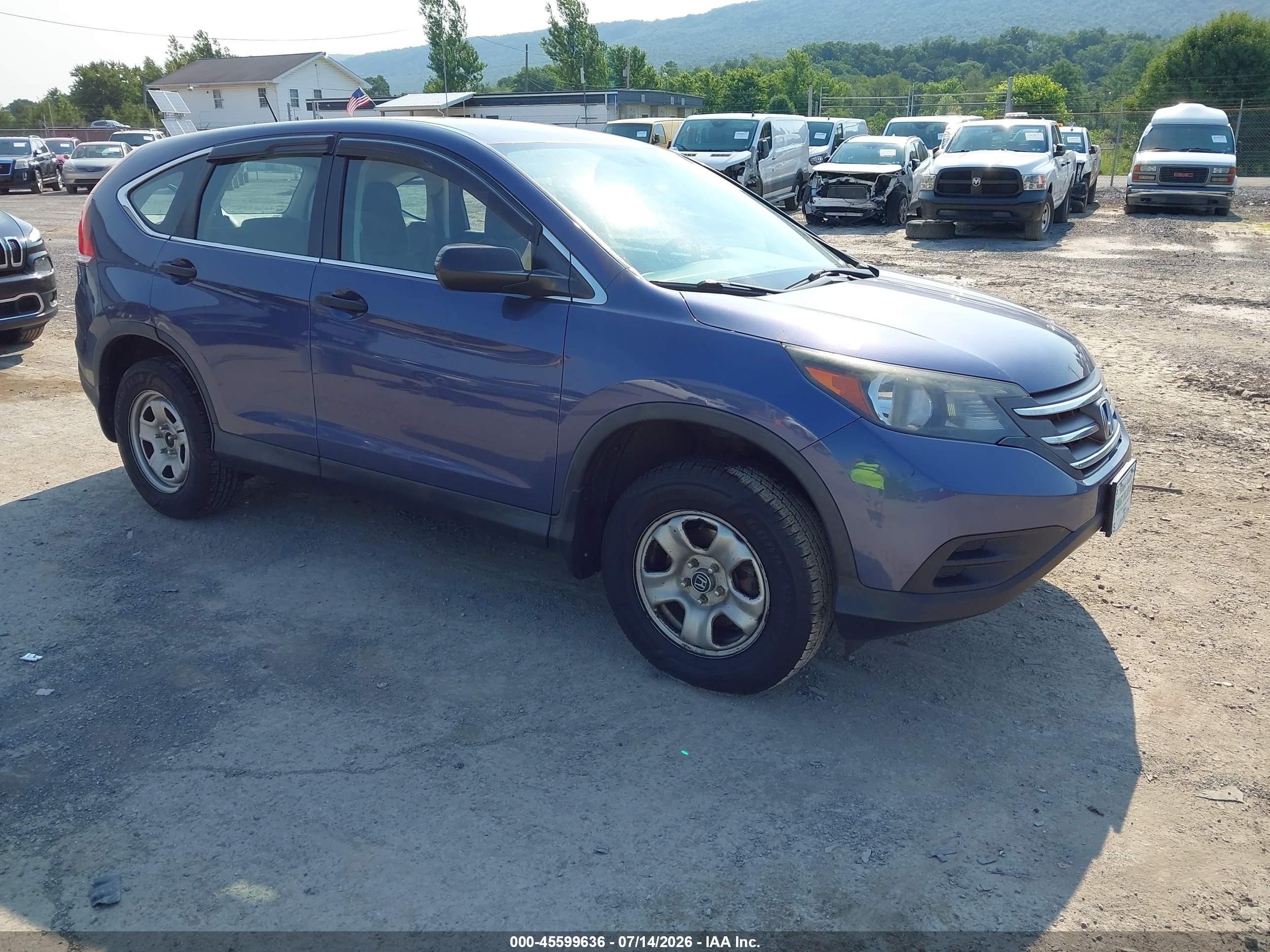 2014 Honda Cr-v Lx Blue vin: 2HKRM4H32EH698381