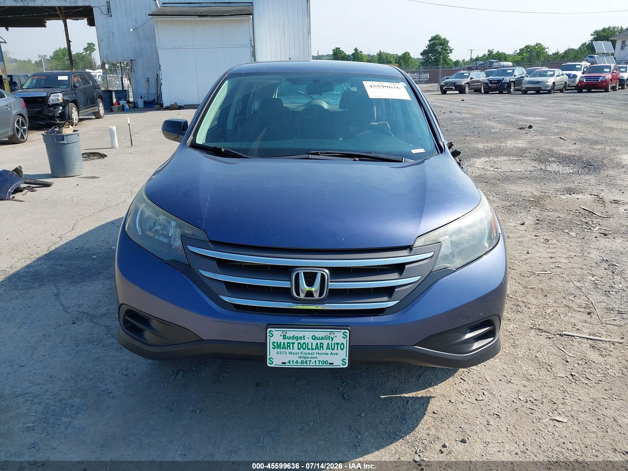 2014 Honda Cr-v Lx Blue vin: 2HKRM4H32EH698381
