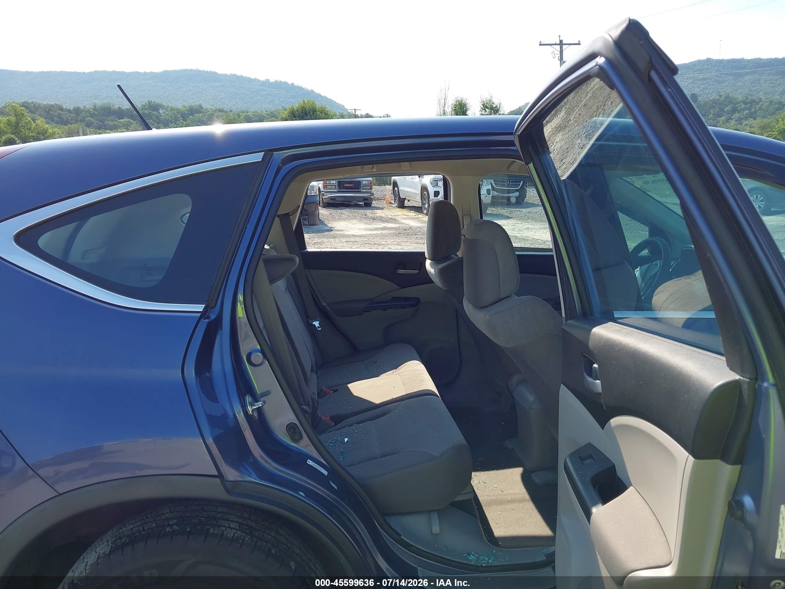 2014 Honda Cr-v Lx Blue vin: 2HKRM4H32EH698381