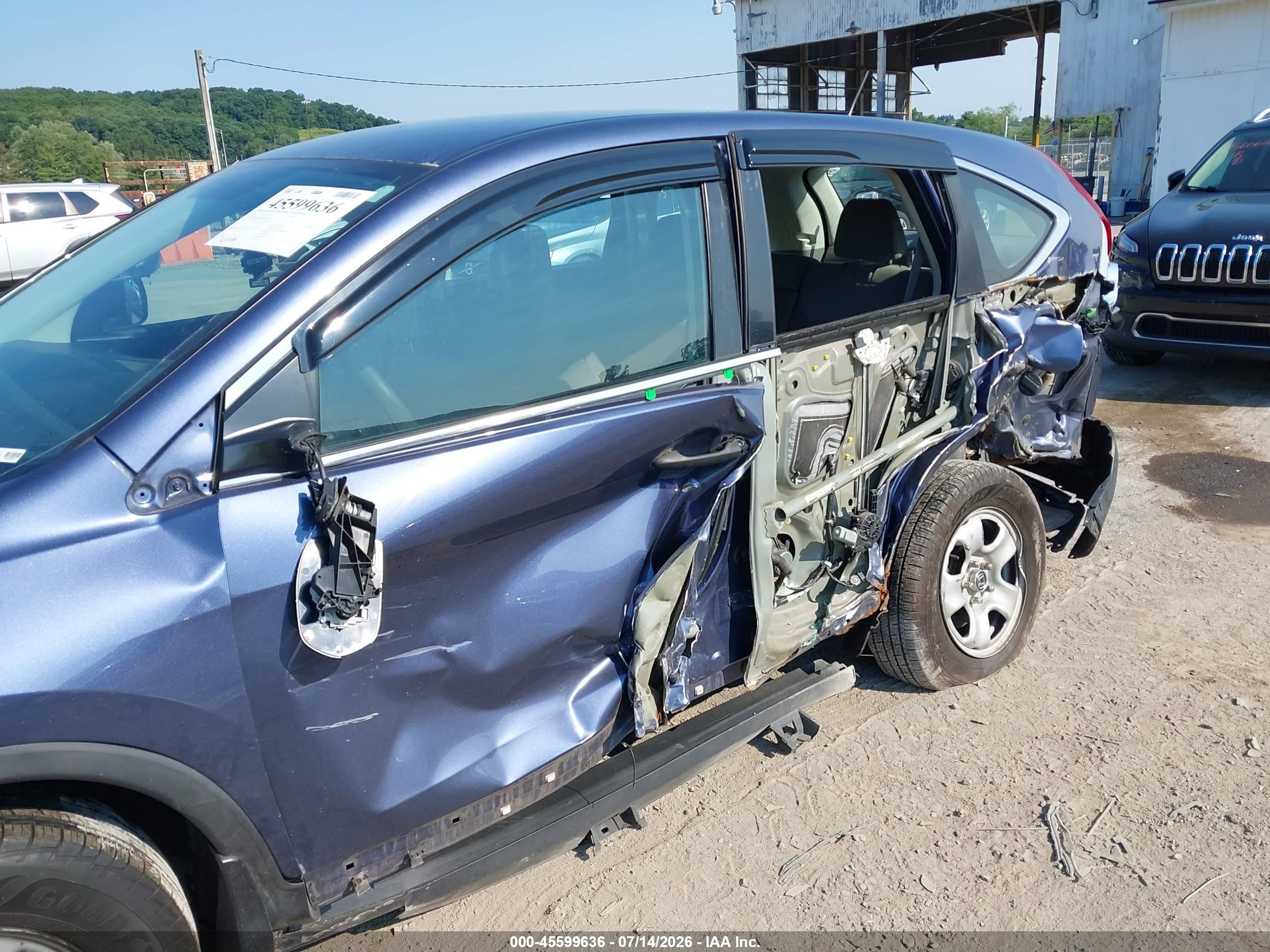 2014 Honda Cr-v Lx Blue vin: 2HKRM4H32EH698381
