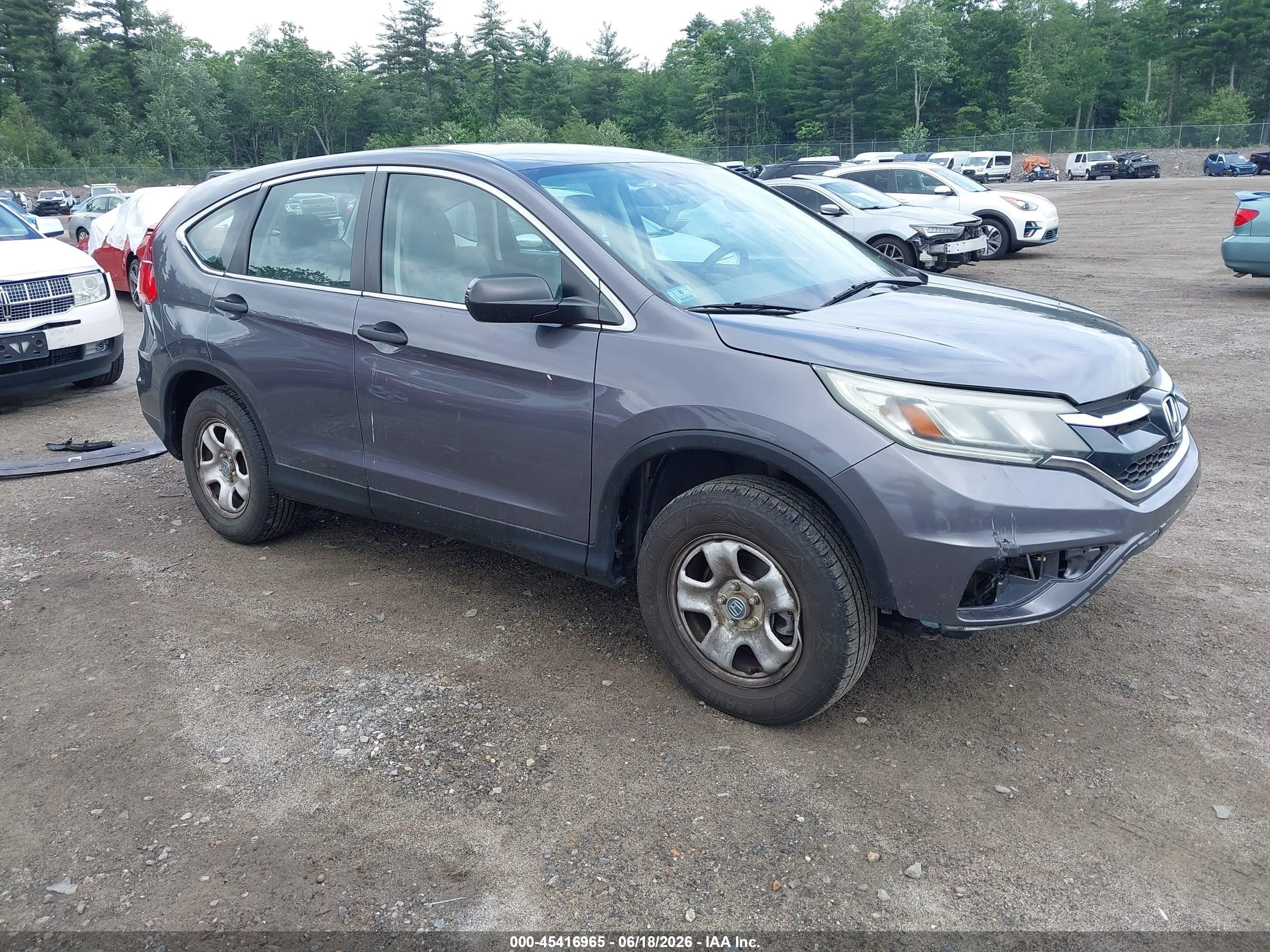 2015 Honda Cr-v Lx Gray vin: 2HKRM4H32FH606347