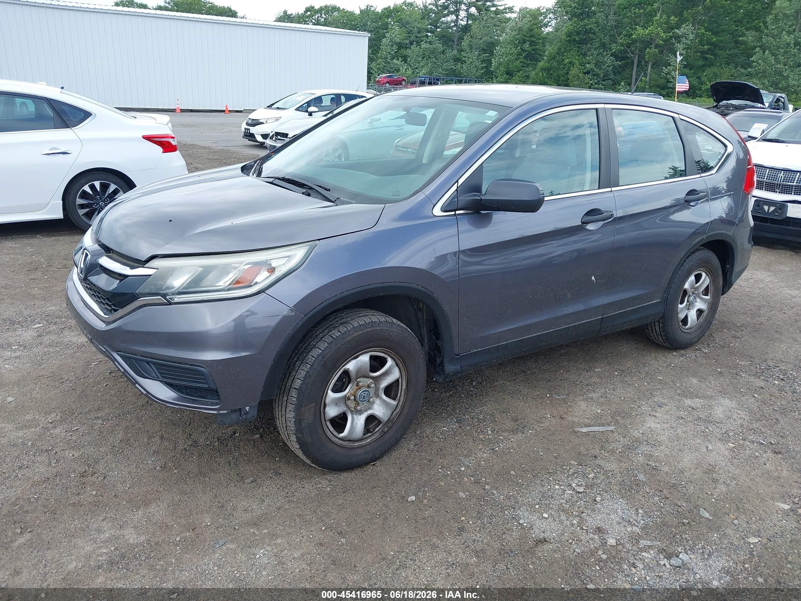 2015 Honda Cr-v Lx Gray vin: 2HKRM4H32FH606347