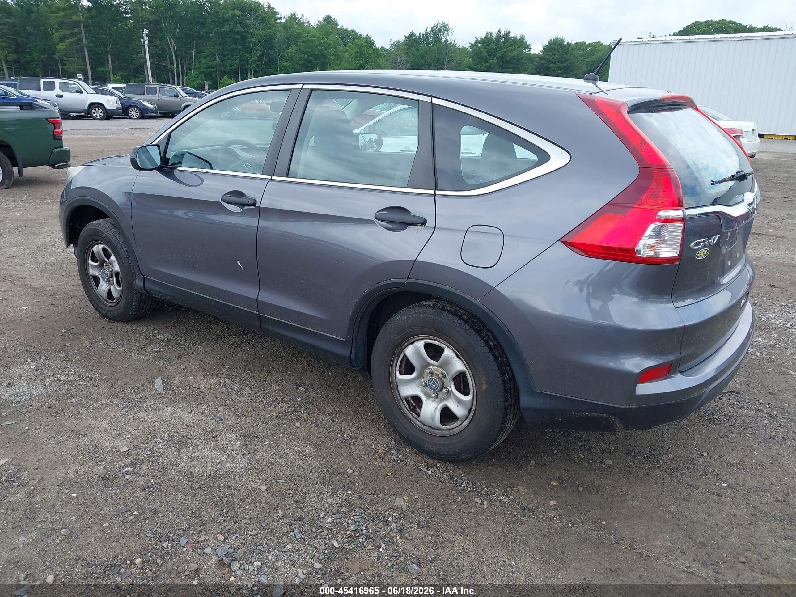 2015 Honda Cr-v Lx Gray vin: 2HKRM4H32FH606347
