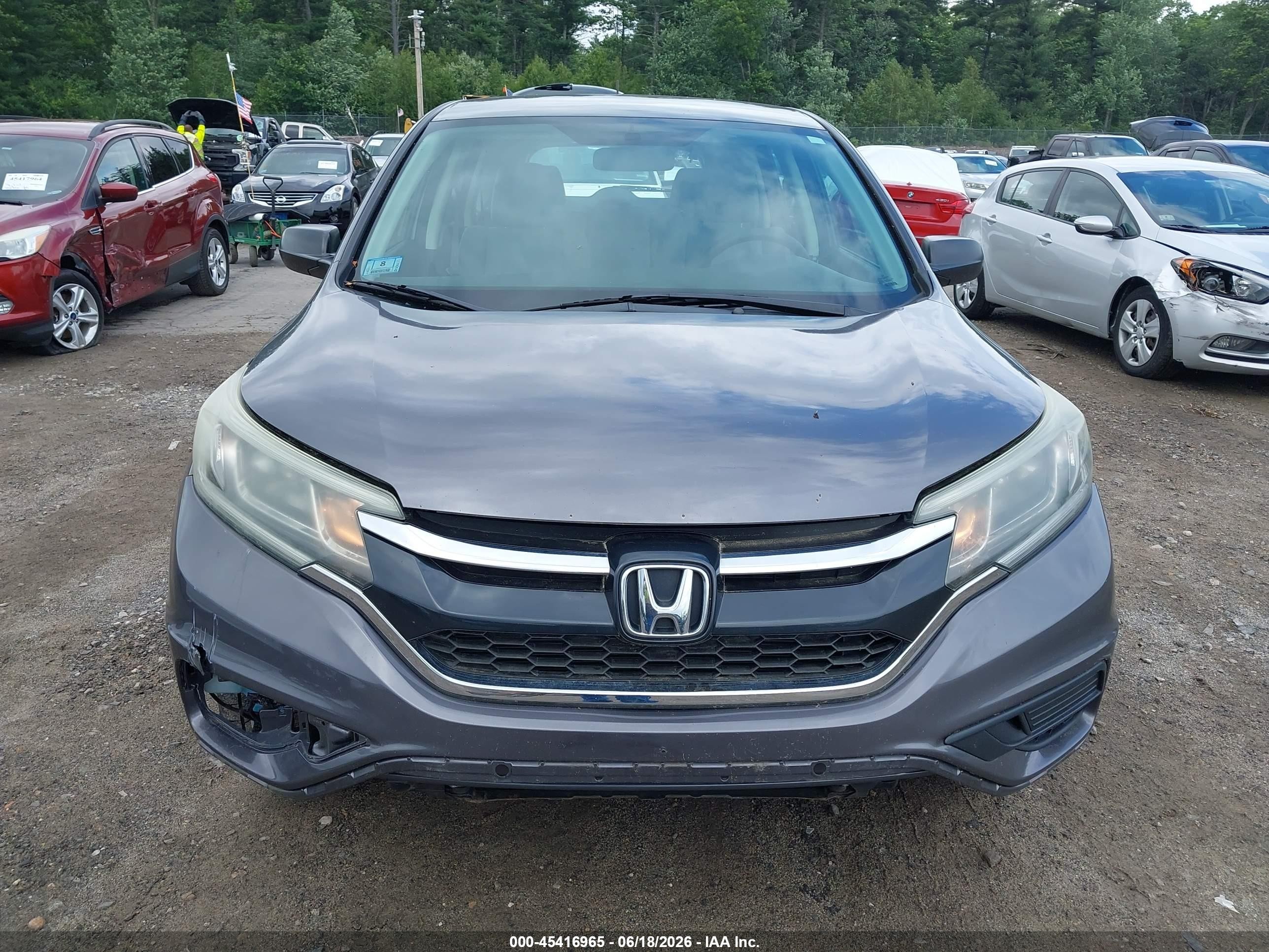 2015 Honda Cr-v Lx Gray vin: 2HKRM4H32FH606347