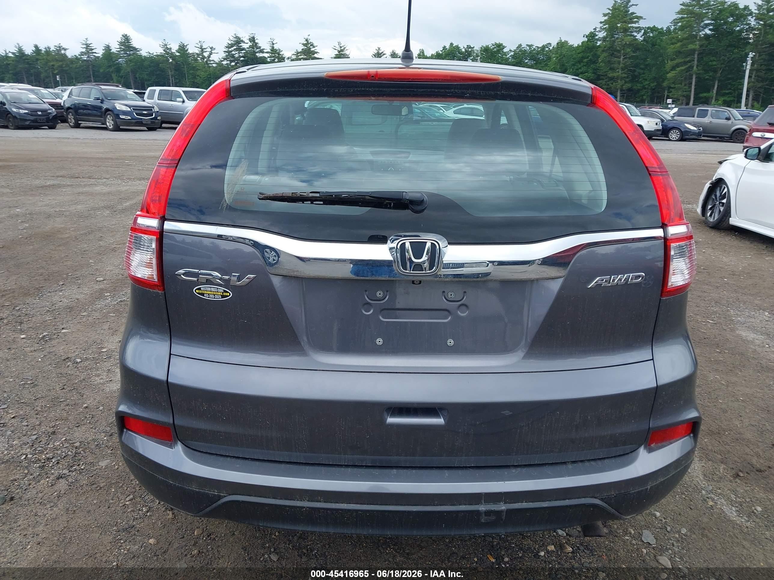 2015 Honda Cr-v Lx Gray vin: 2HKRM4H32FH606347