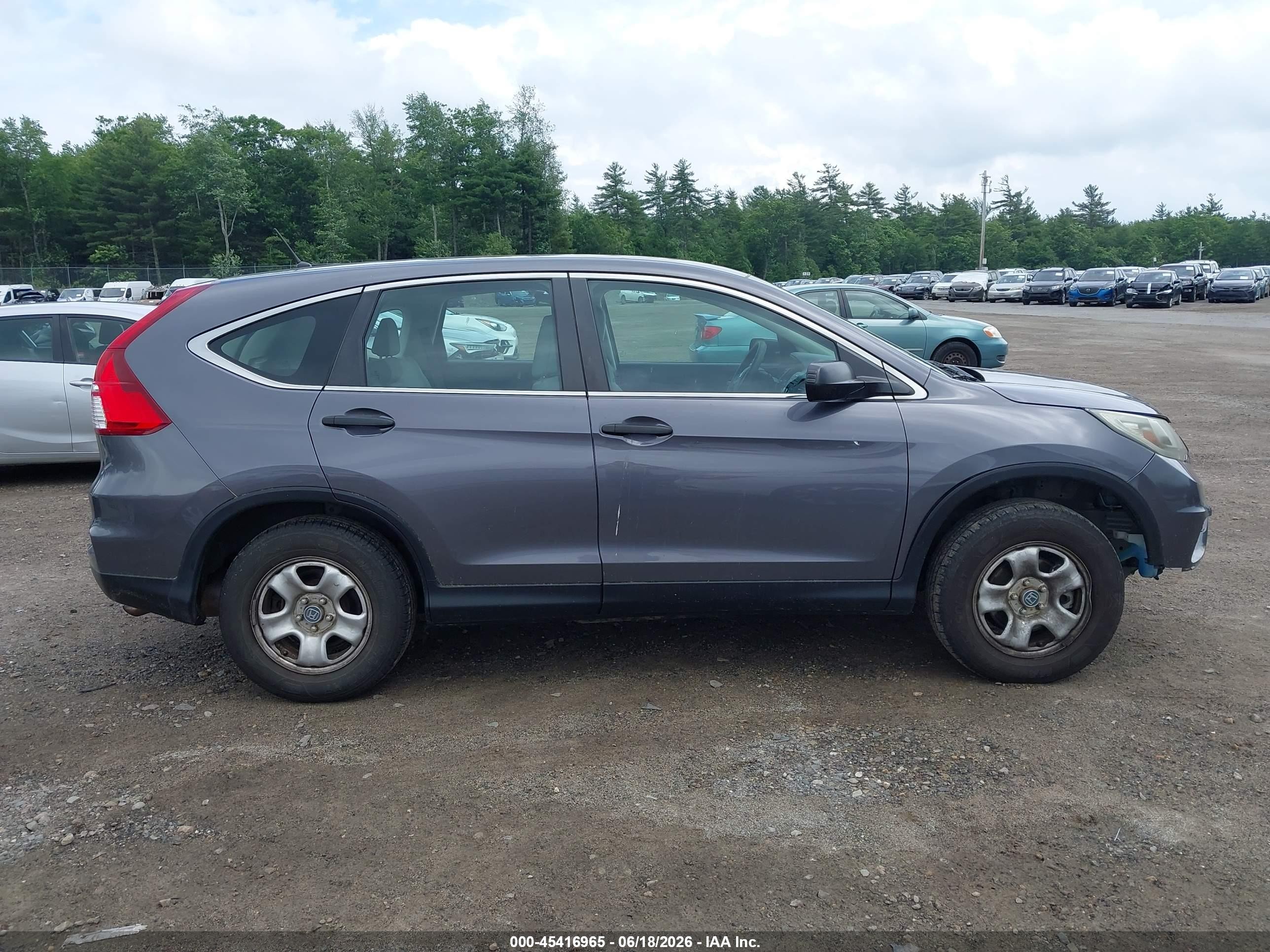 2015 Honda Cr-v Lx Gray vin: 2HKRM4H32FH606347