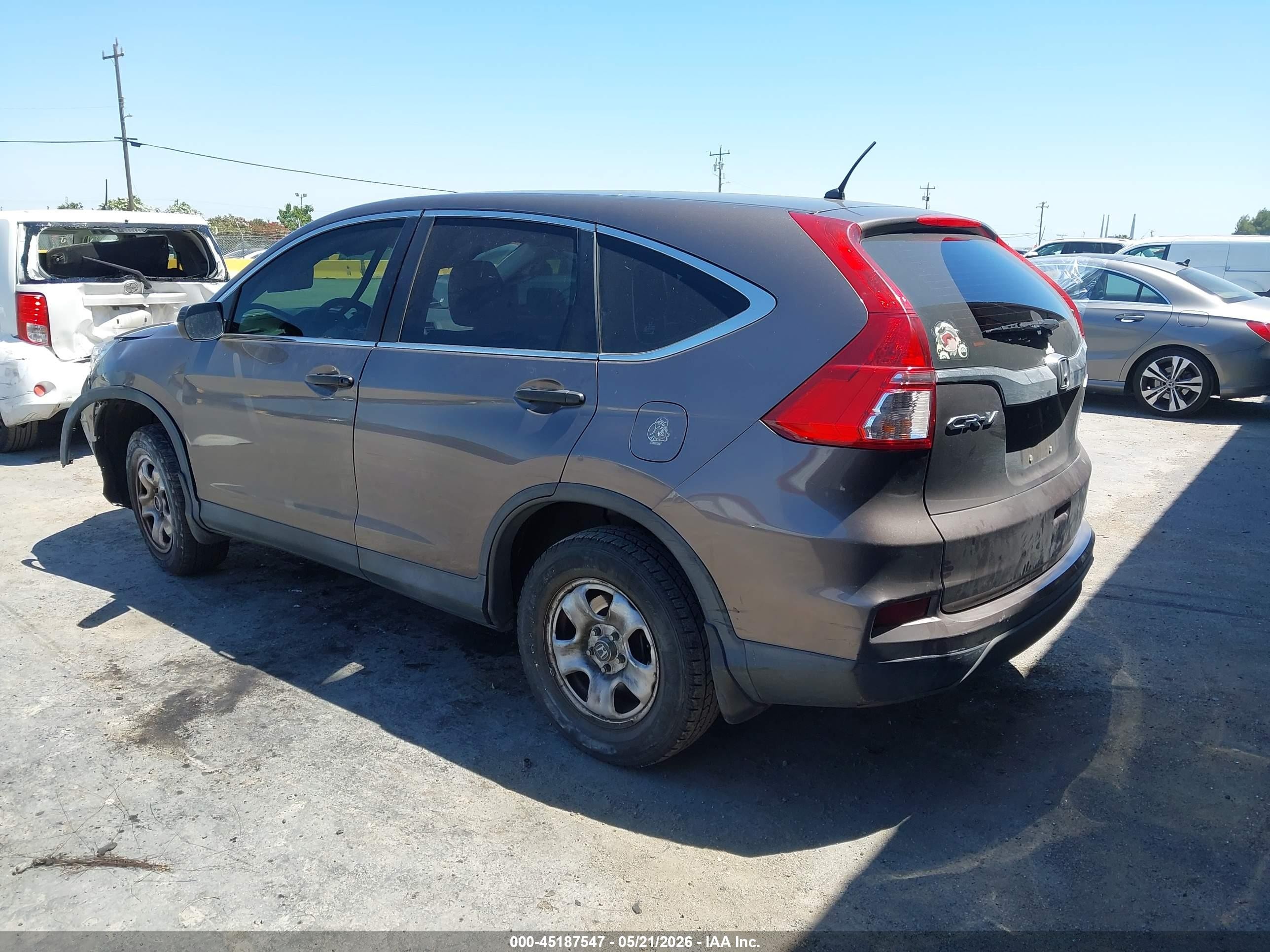 2015 Honda Cr-v Lx Серый vin: 2HKRM4H32FH618028