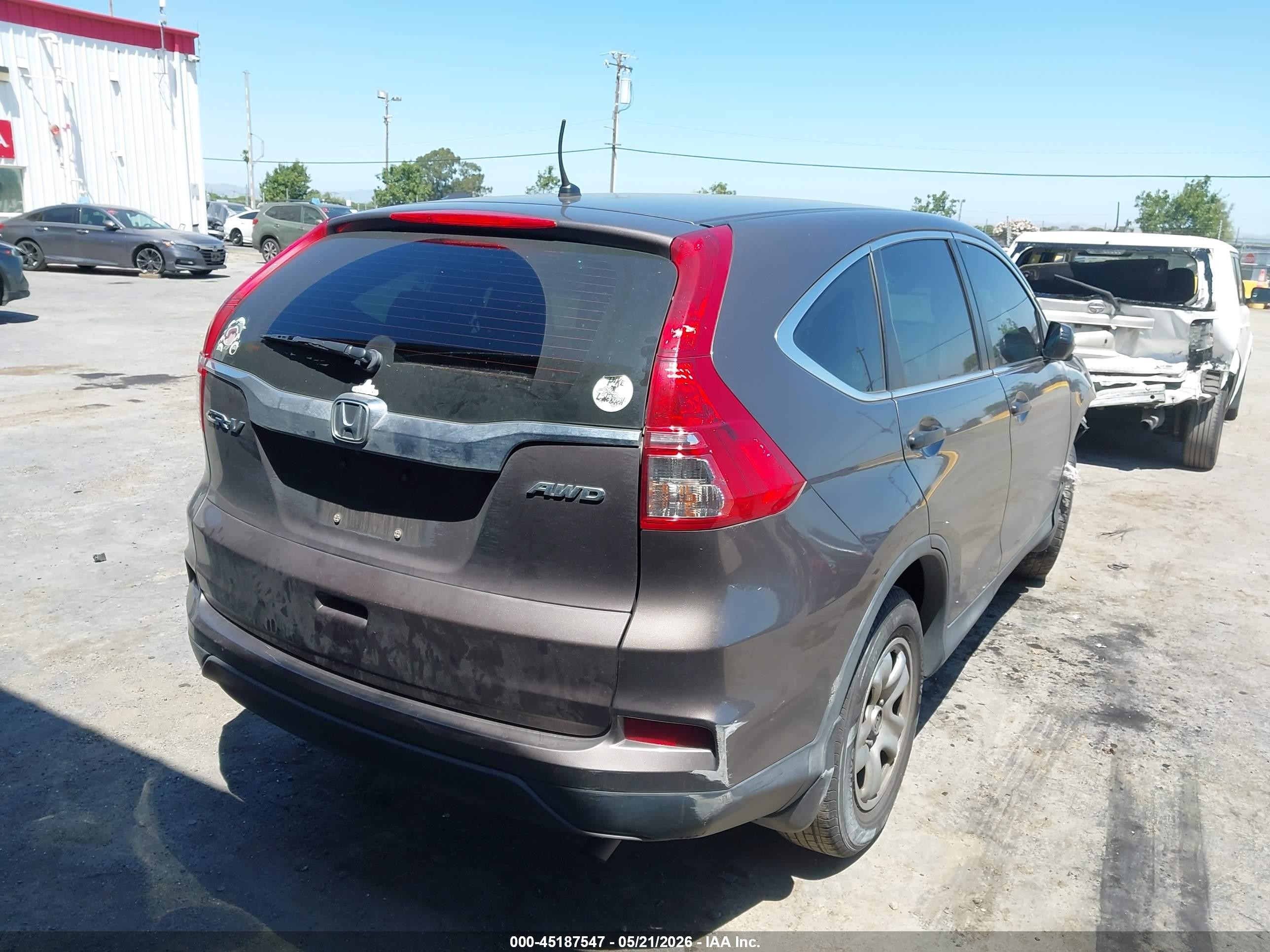 2015 Honda Cr-v Lx Серый vin: 2HKRM4H32FH618028