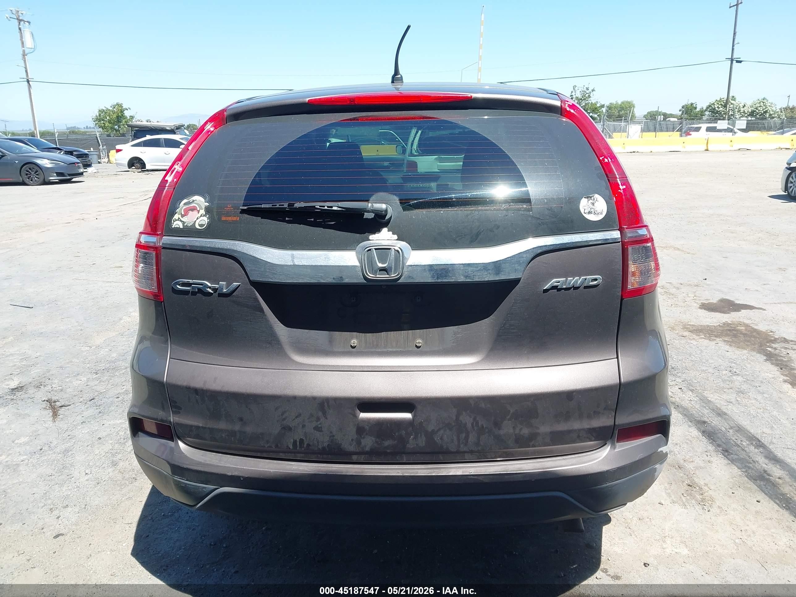 2015 Honda Cr-v Lx Серый vin: 2HKRM4H32FH618028