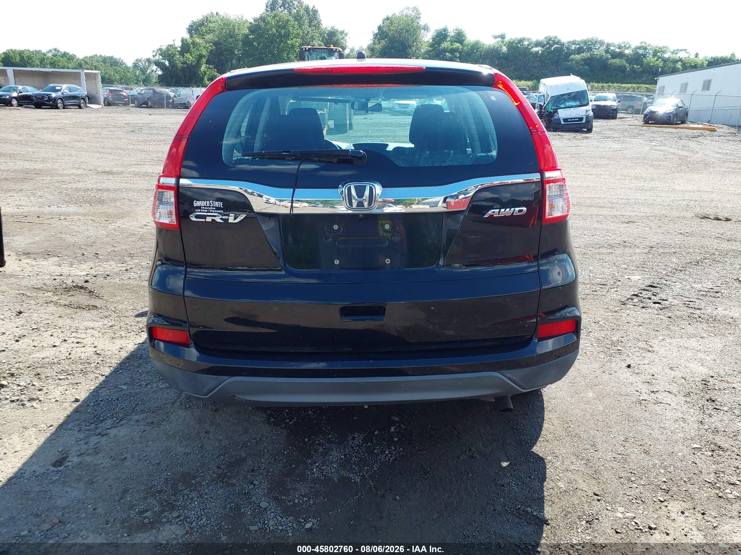 2015 Honda Cr-v Lx Black vin: 2HKRM4H32FH697121