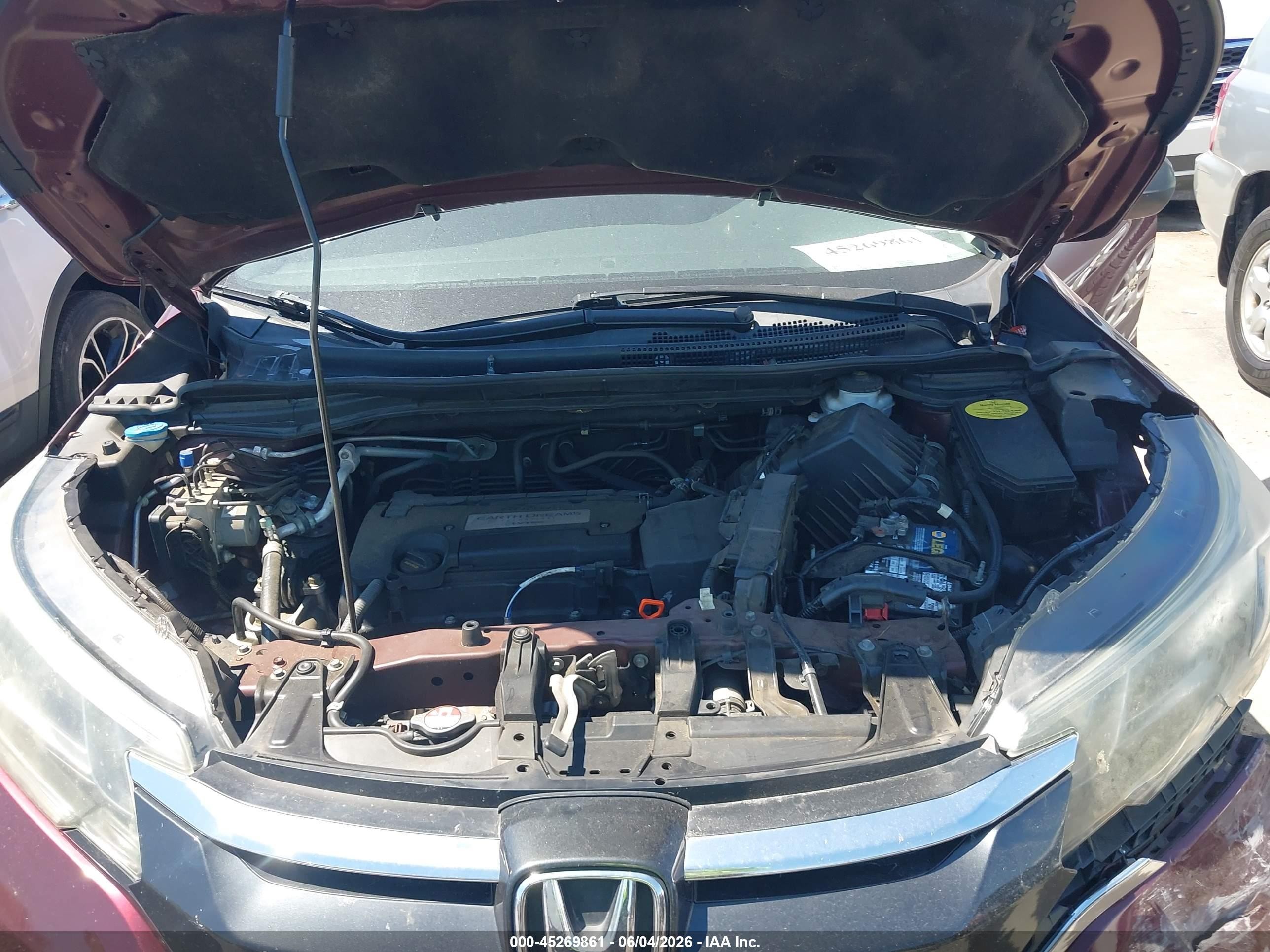 2015 Honda Cr-v Lx Burgundy vin: 2HKRM4H32FH697667