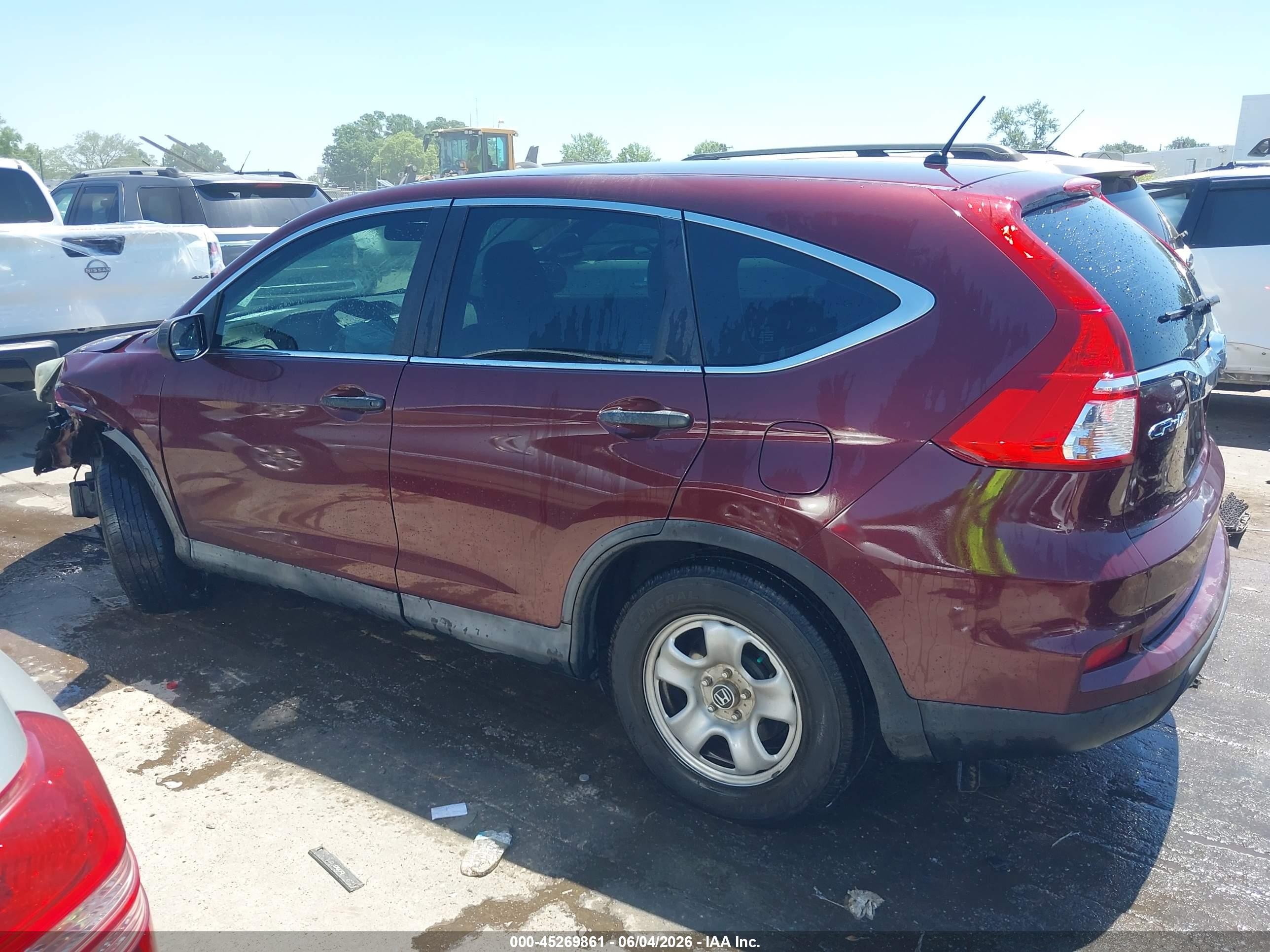 2015 Honda Cr-v Lx Burgundy vin: 2HKRM4H32FH697667