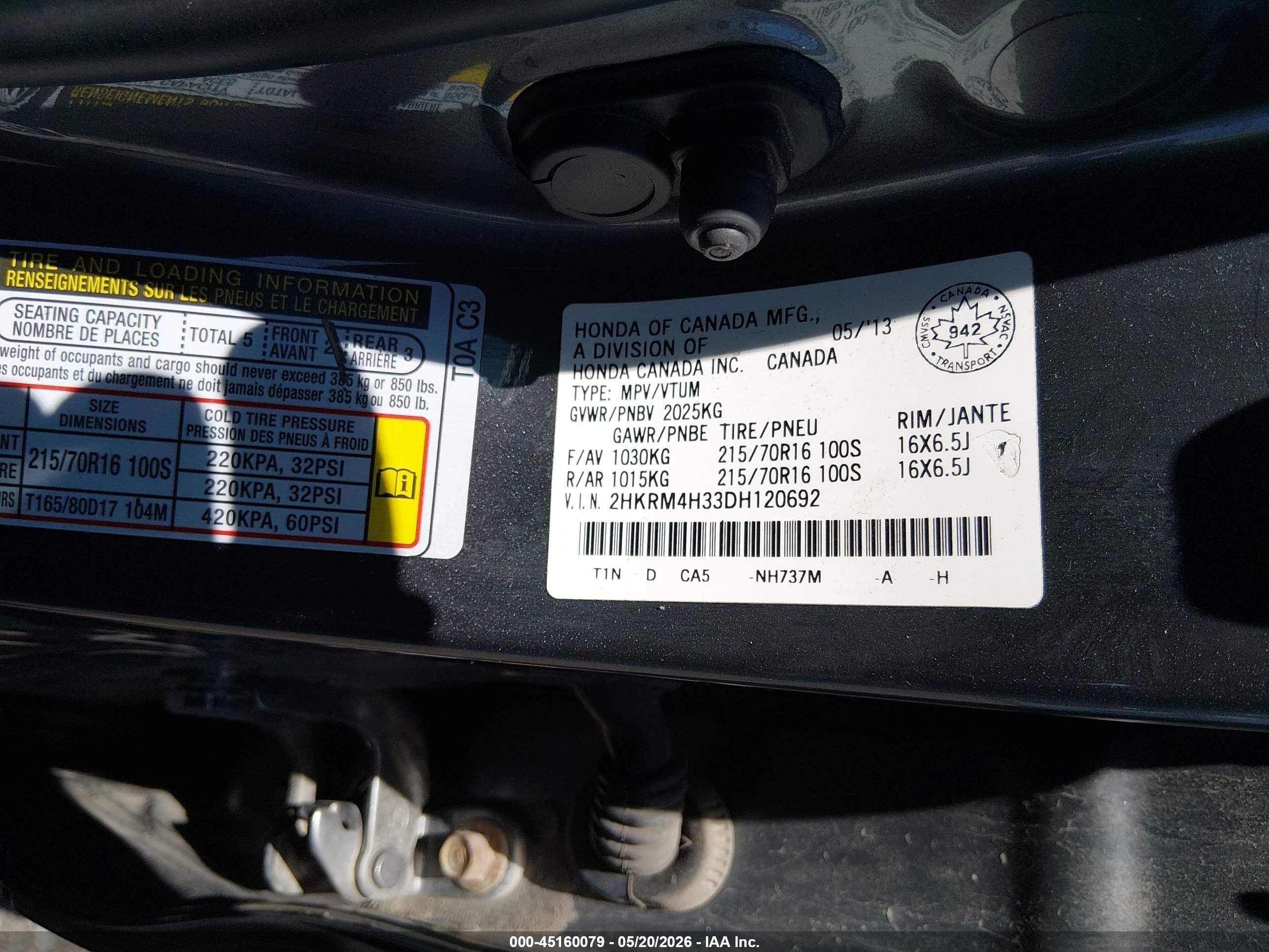 2013 Honda Cr-v Lx Black vin: 2HKRM4H33DH120692