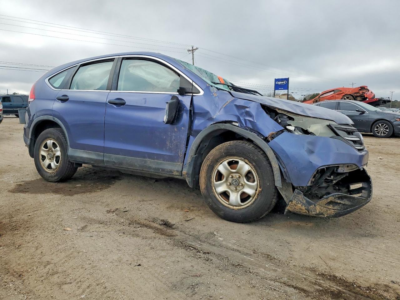 2013 Honda Cr-v Lx Blue vin: 2HKRM4H33DH620979
