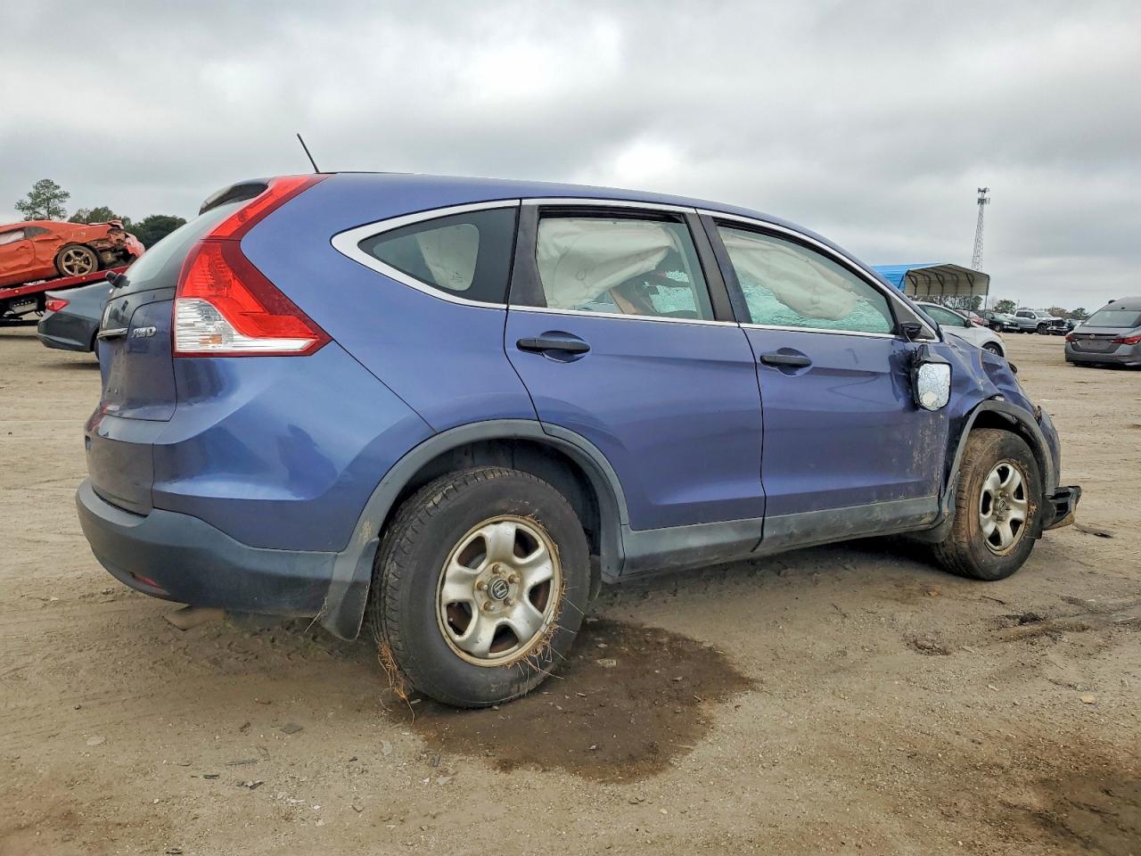 2013 Honda Cr-v Lx Blue vin: 2HKRM4H33DH620979
