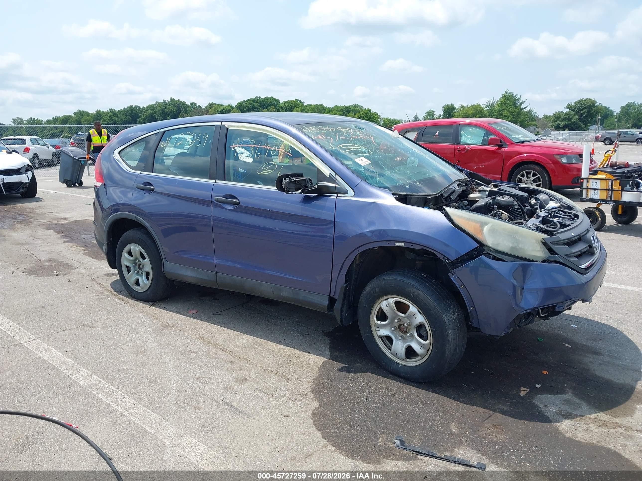 2014 Honda Cr-v Lx Синий vin: 2HKRM4H33EH642868