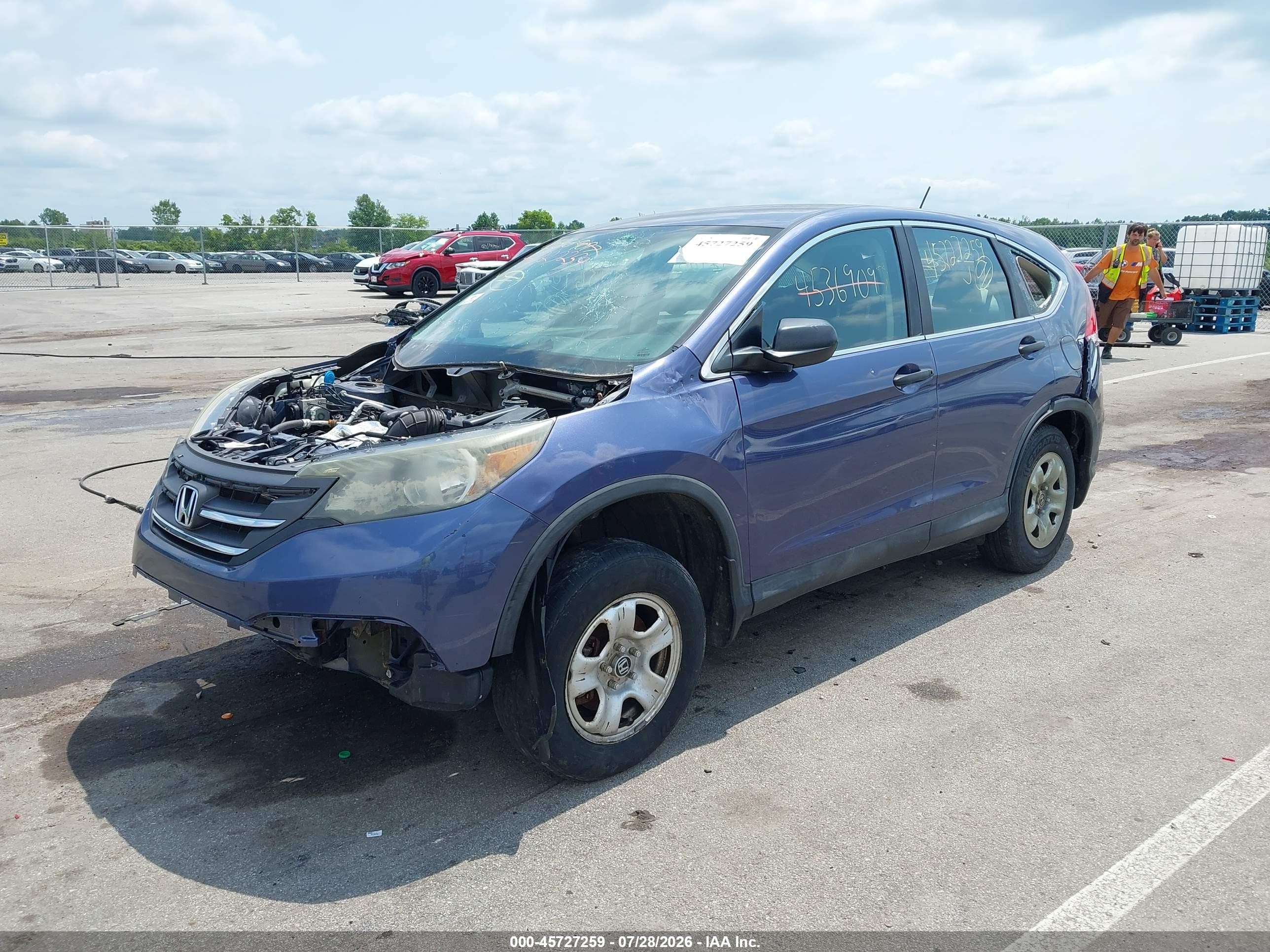 2014 Honda Cr-v Lx Синий vin: 2HKRM4H33EH642868