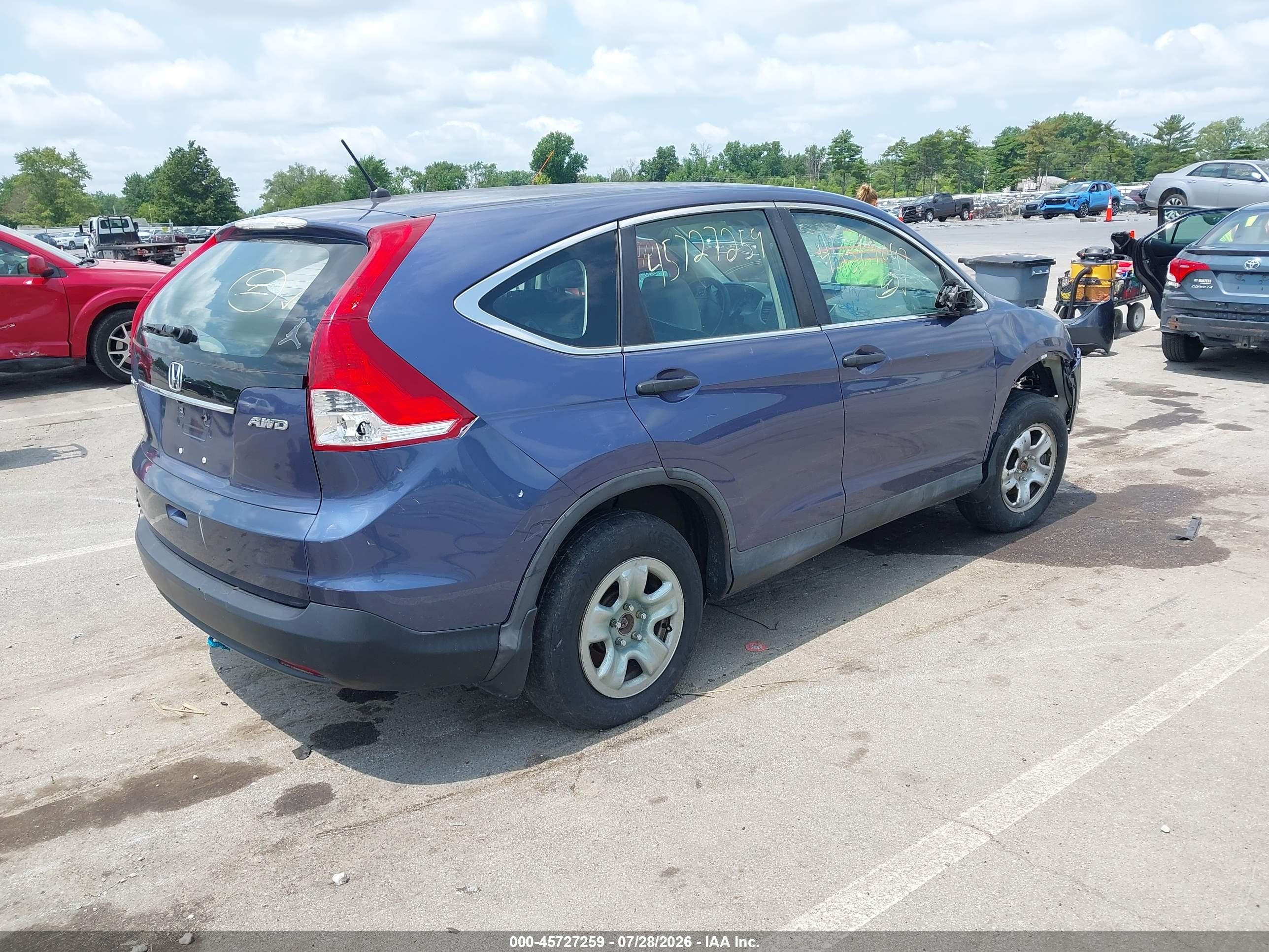 2014 Honda Cr-v Lx Синий vin: 2HKRM4H33EH642868