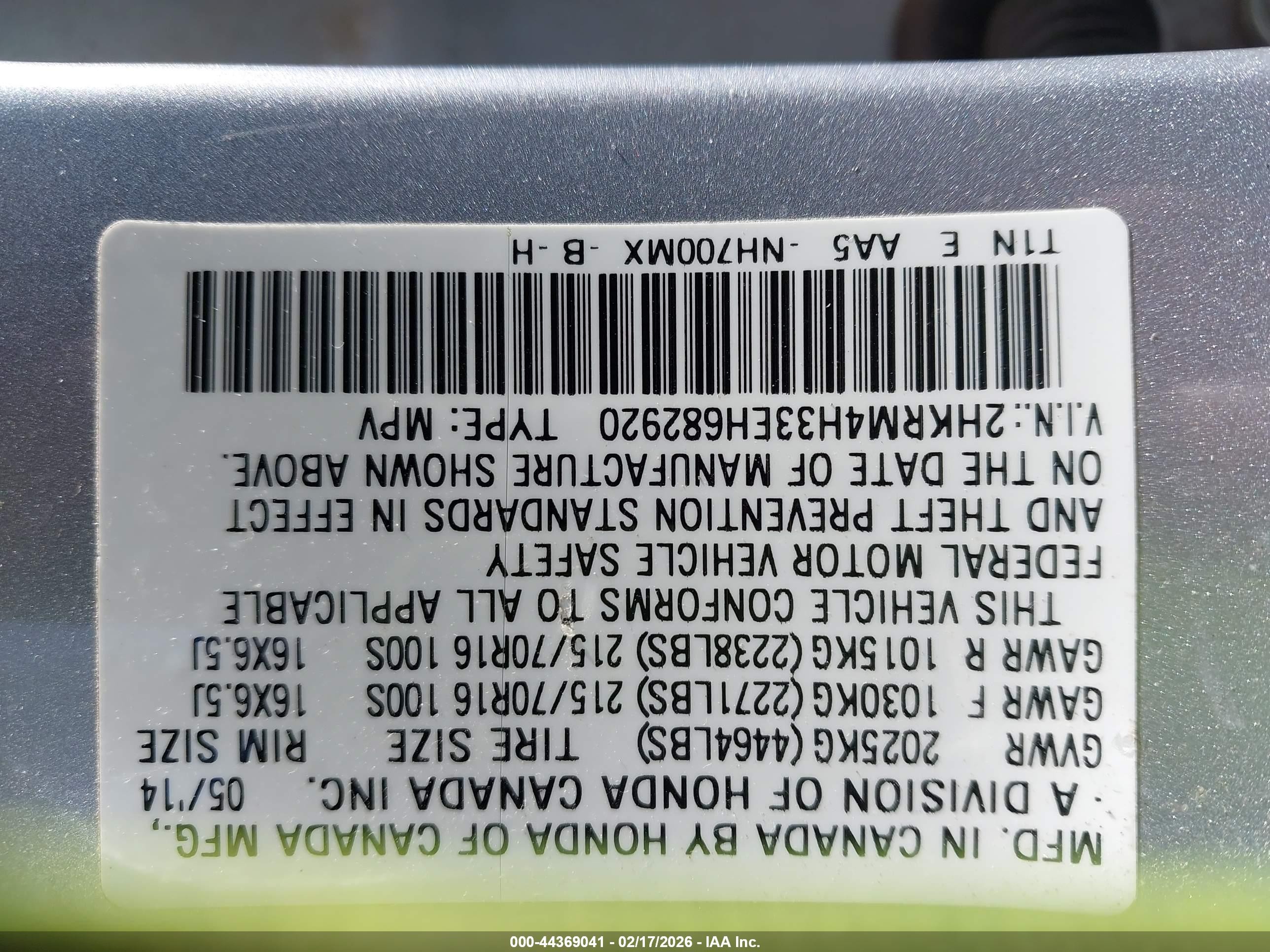 2014 Honda Cr-v Lx Silver vin: 2HKRM4H33EH682920