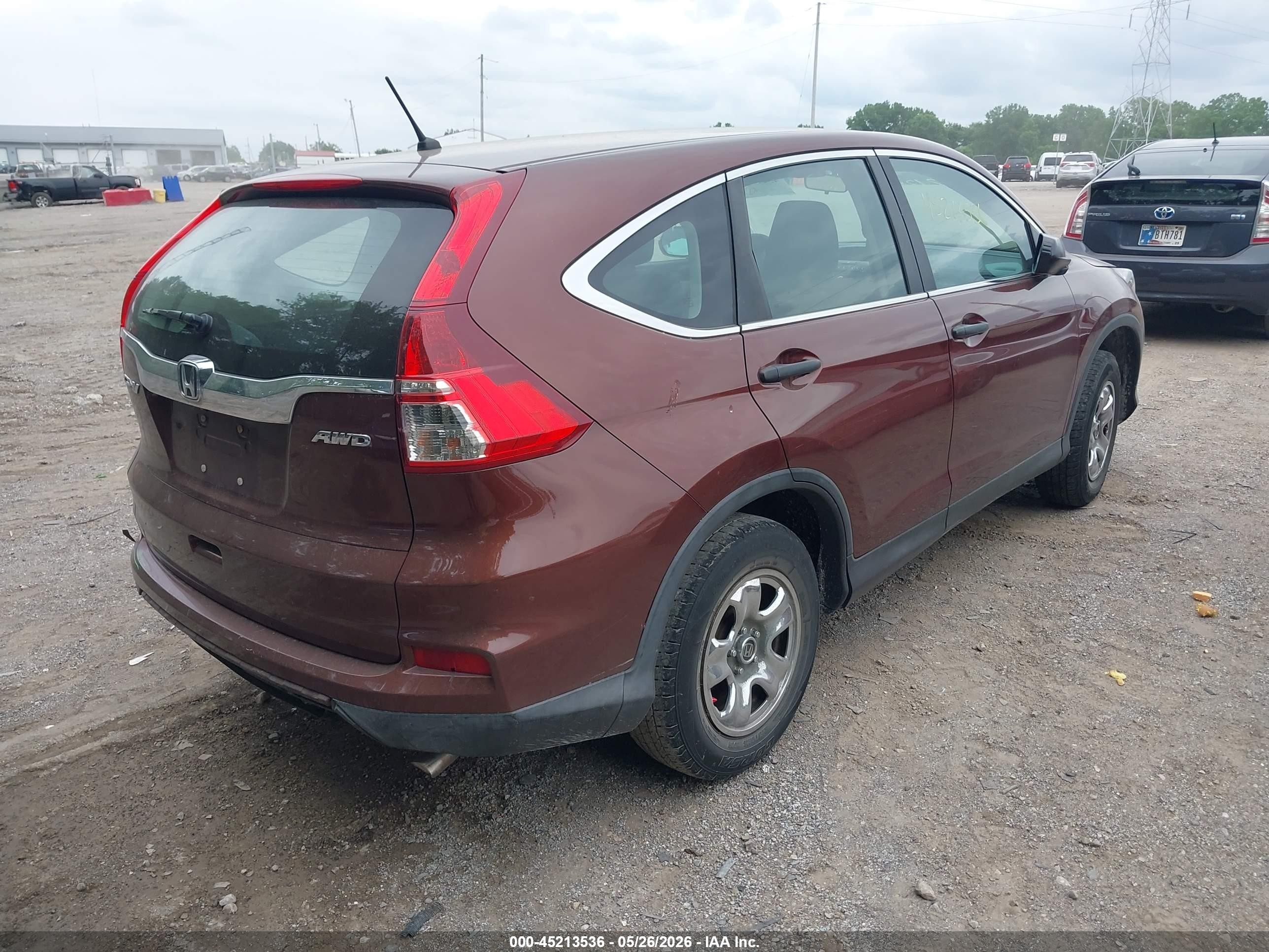 2015 Honda Cr-v Lx Brown vin: 2HKRM4H33FH702116