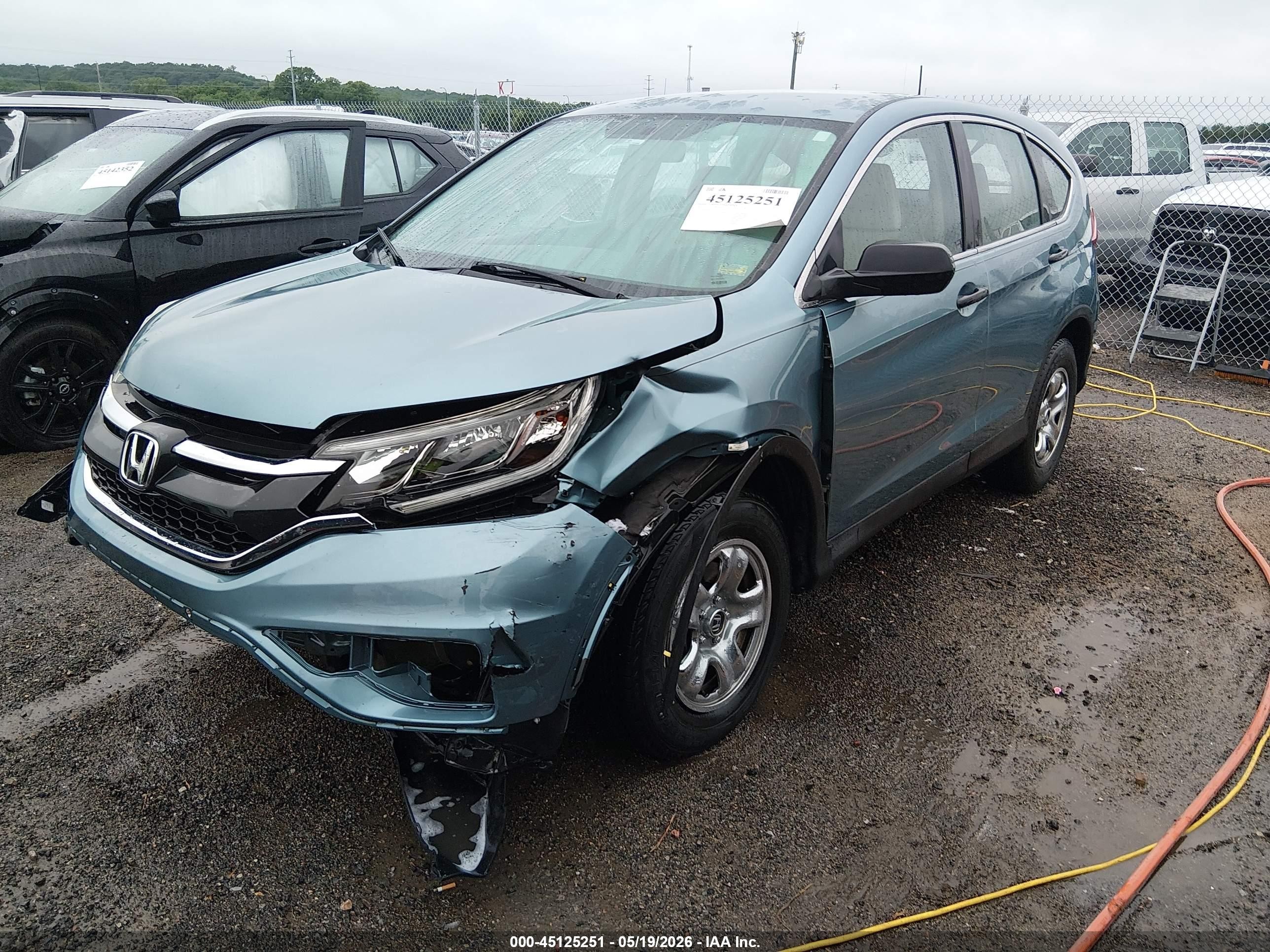 2015 Honda Cr-v Lx Blue vin: 2HKRM4H33FH702679