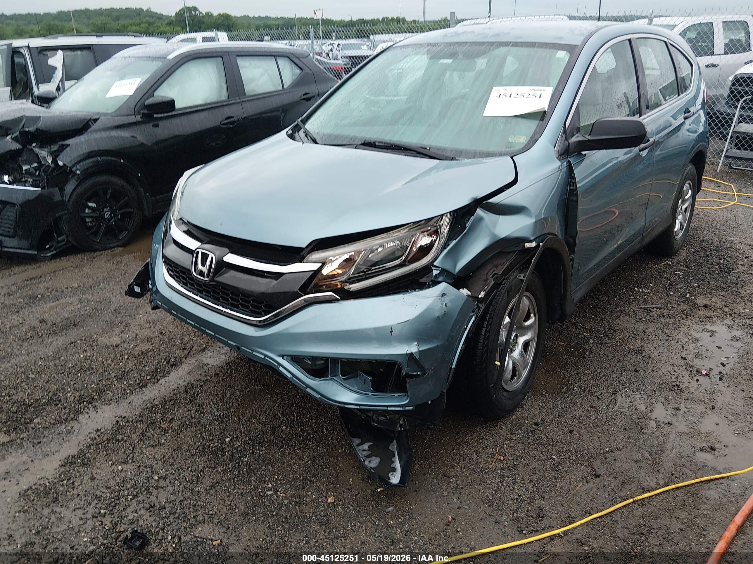 2015 Honda Cr-v Lx Blue vin: 2HKRM4H33FH702679